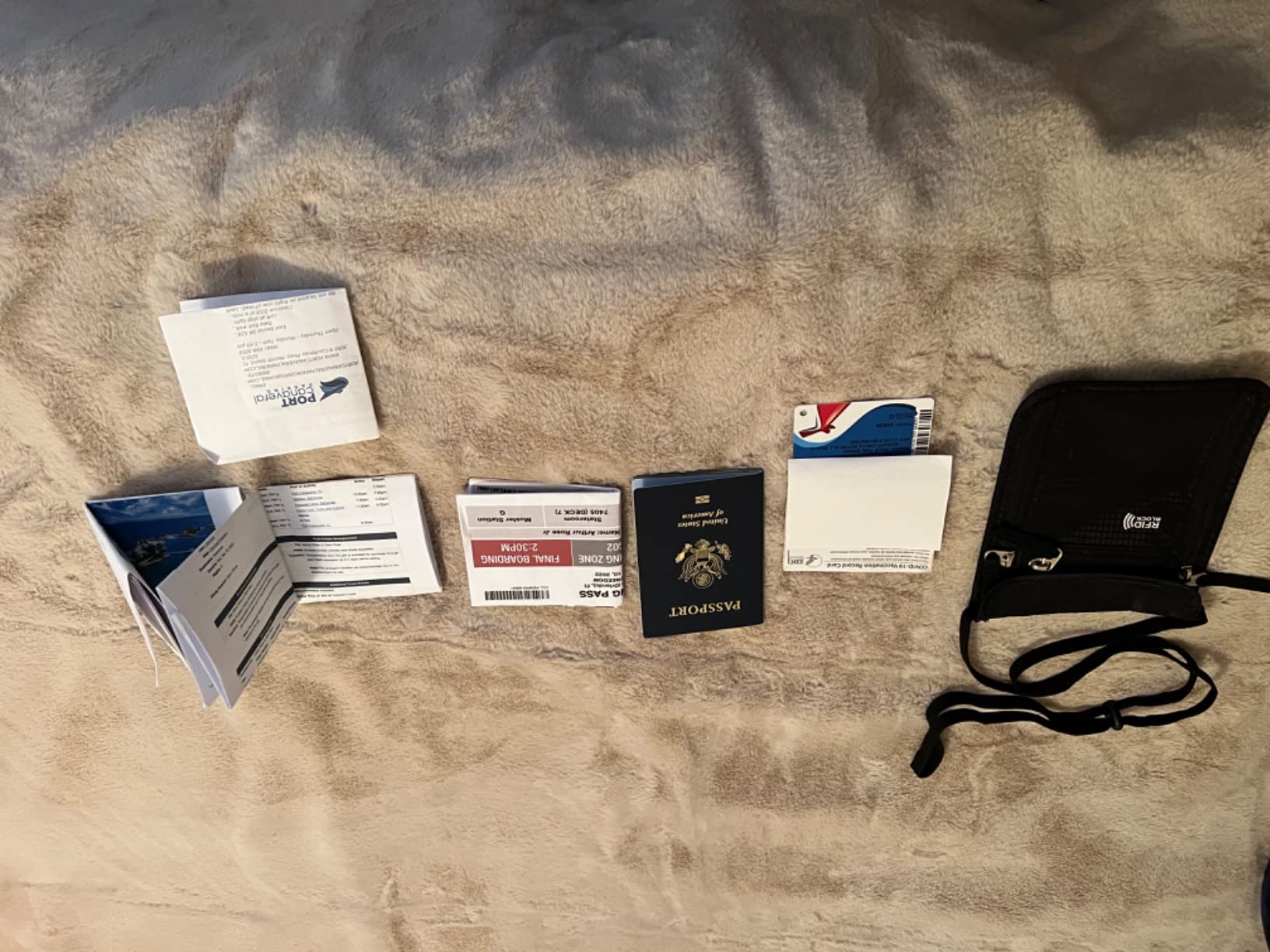 Travel Pouch Neck Wallet Family Passport Holder Organizer Case with RFID Blocking customer photo 1