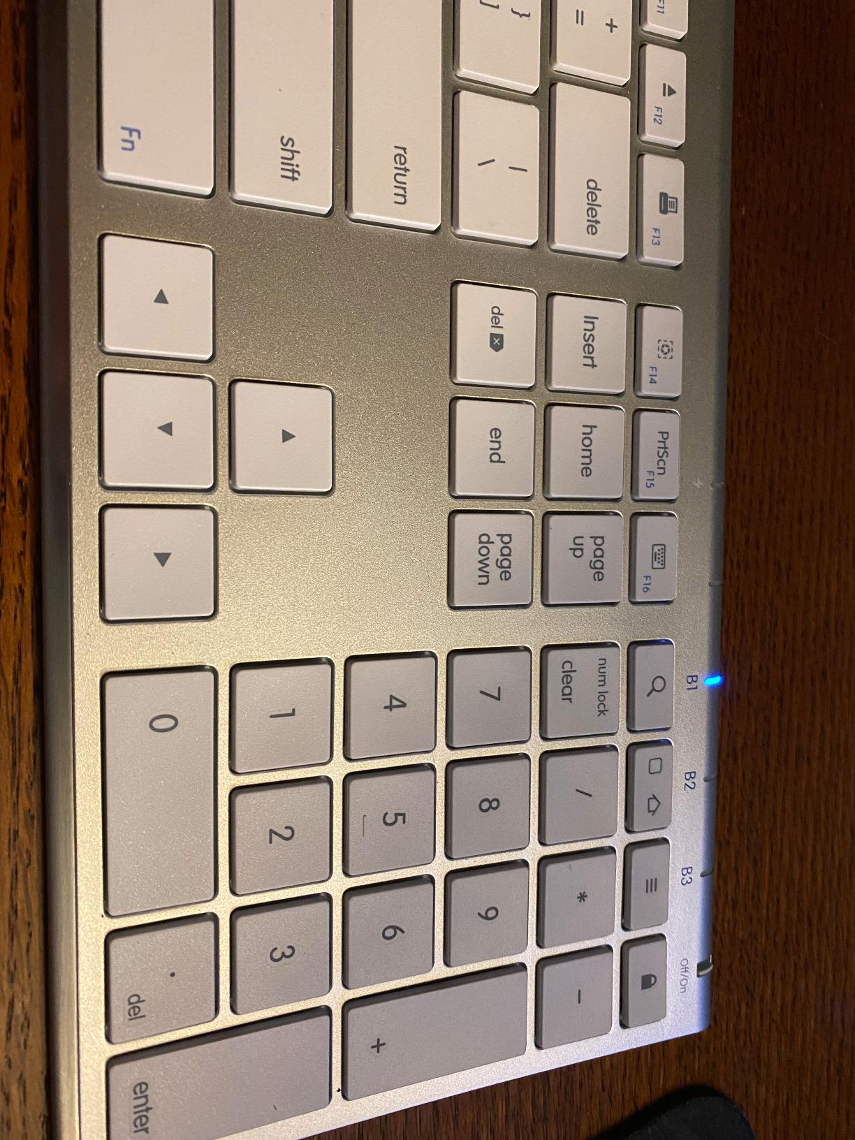 Macally Wireless Bluetooth Keyboard for Mac - Compatible Apple Keyboard or MacBook Pro/Air, iMac - Multi-Device, Up to 3 Devices with 110 Keys, 20 Shortcuts, Numeric Keypad, and Rechargeable - Silver customer photo 2