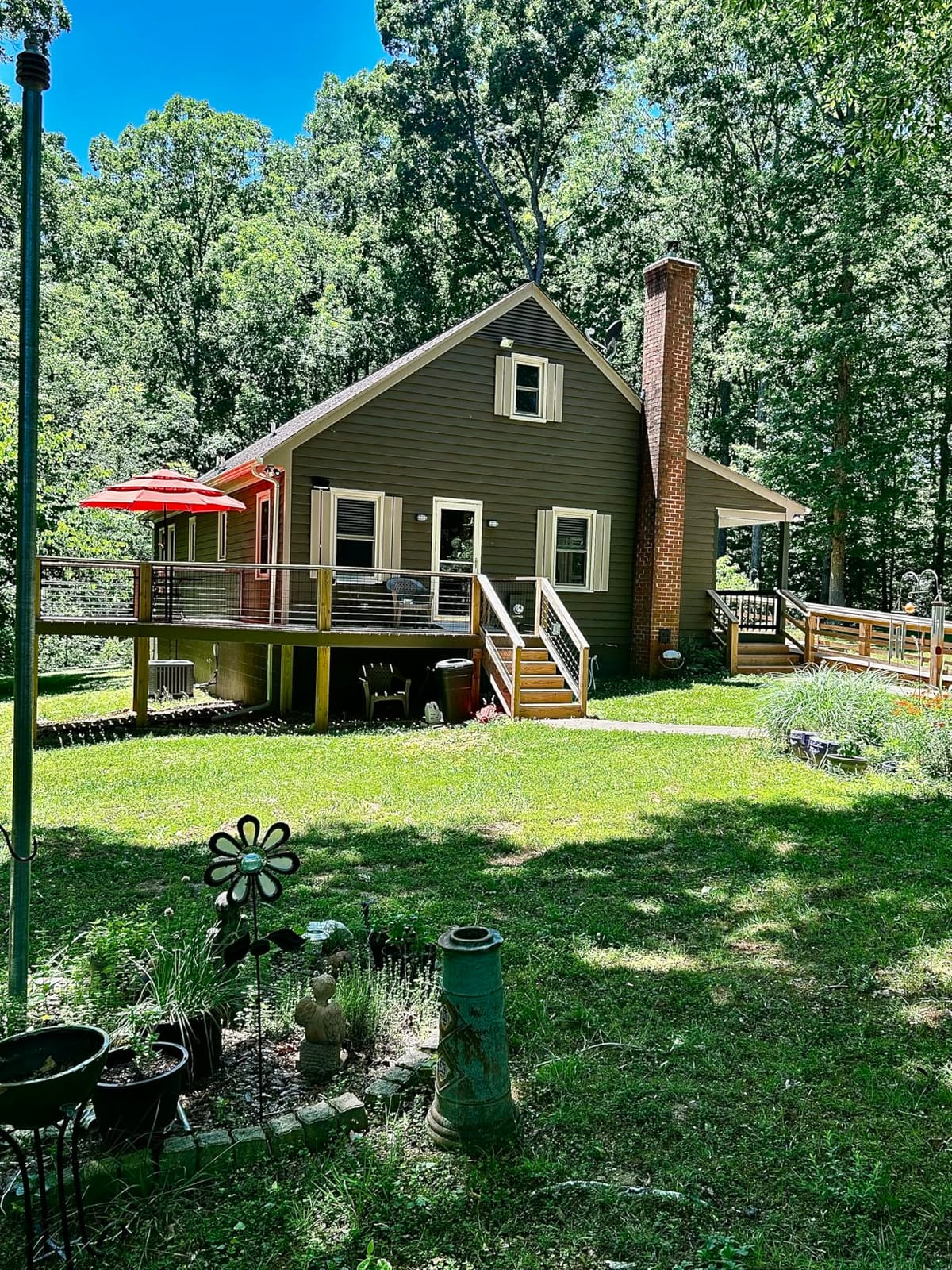 PHI VILLA 10ft Outdoor Patio Umbrellas, 3 Tier Vented Table Umbrella, Navy | Auto-Tilt, 1.5 inch Pole, Triple Vented, 8 Sturdy Ribs, Windproof, UV Resistant, Reinforced Frame customer photo 1