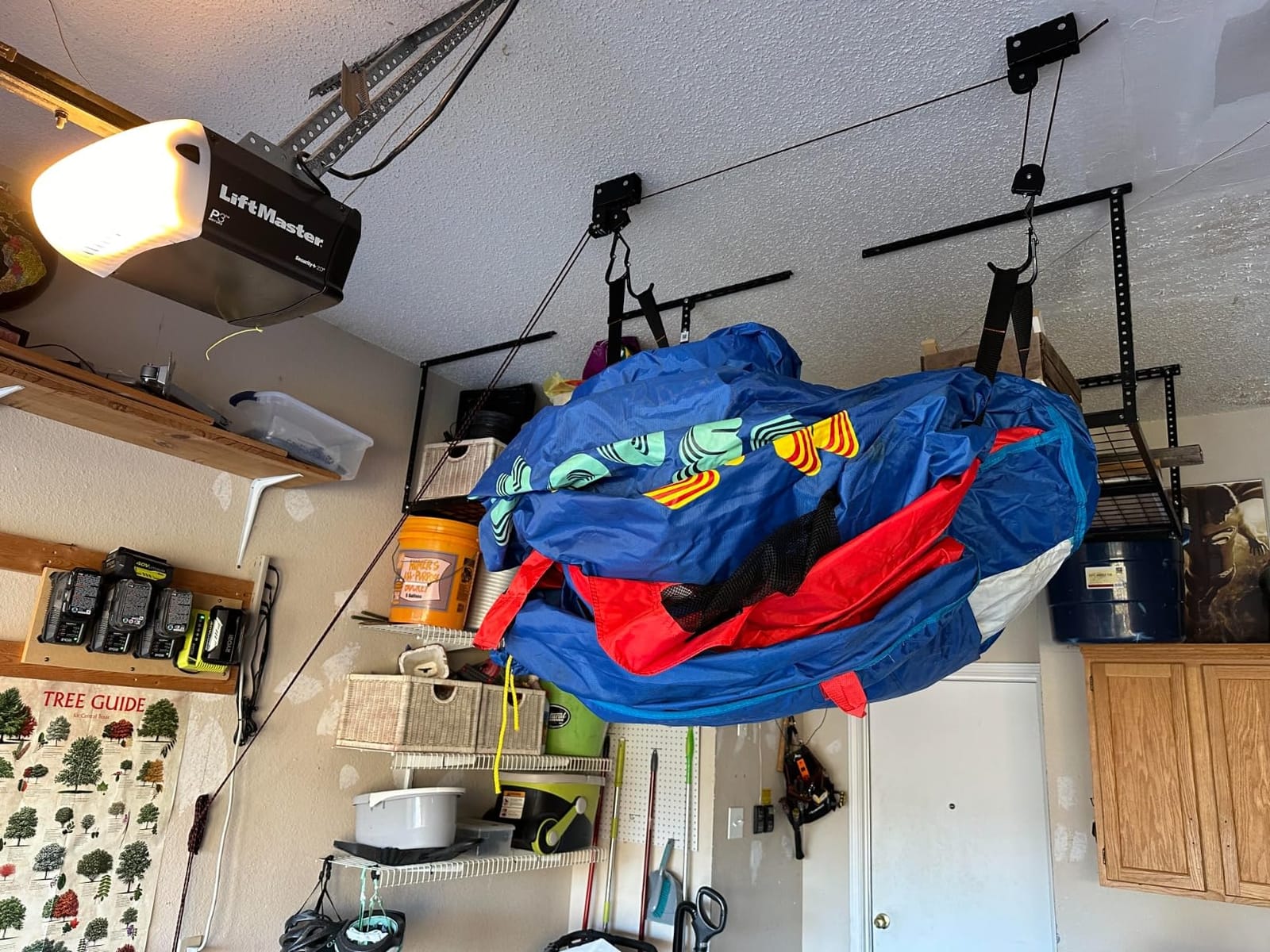 Kayak Ceiling Storage Bike Ceiling Mount Kayak Hoist Lift Storage Garage Pulley System for Canoe Paddleboard Bike Ladder 100 lbs Capacity with Straps customer photo 2