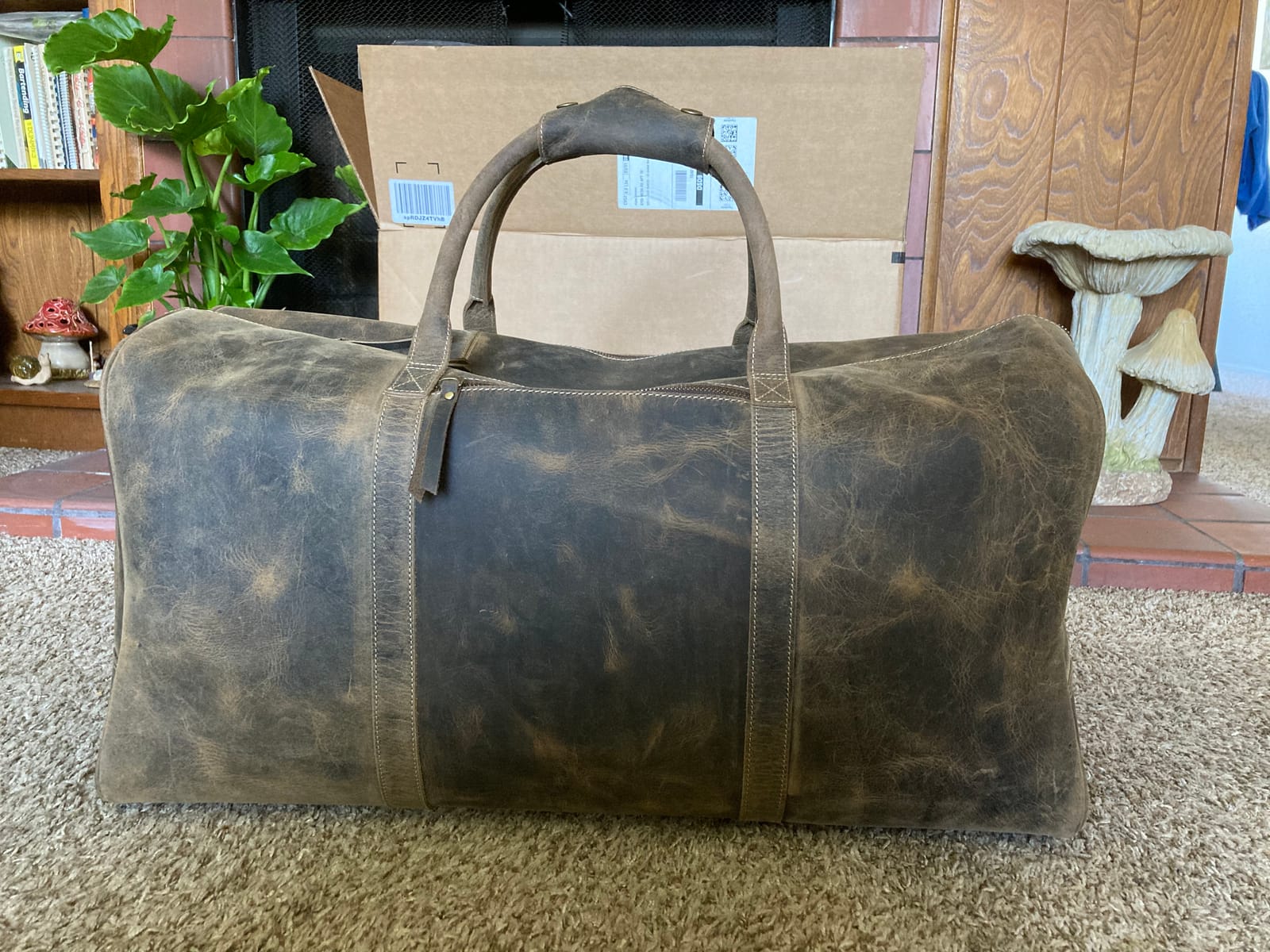 KomalC 24 Inch Leather Duffle Bag for Men & Women, Travel Weekend Bag customer photo 2