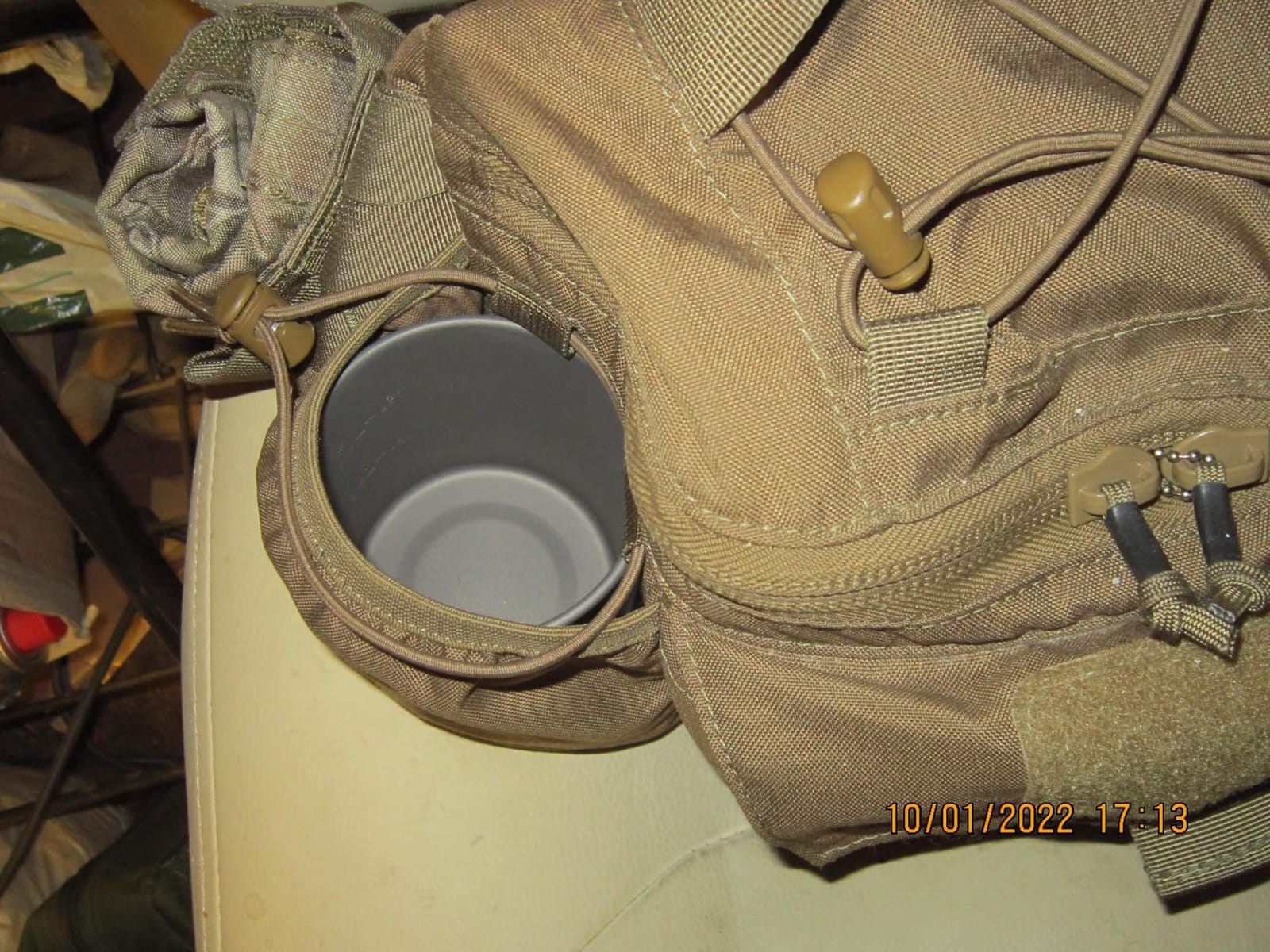 COOK'N'ESCAPE 375ml Titanium Cup Camping Mug with Foldable Handle,Grey customer photo 1