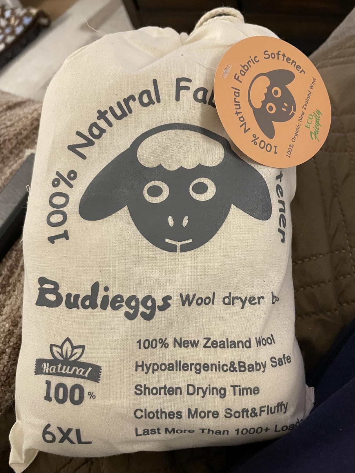 Budieggs Wool Dryer Balls XL 6-Pack, 100% New Zealand Wool Handmade customer photo 2