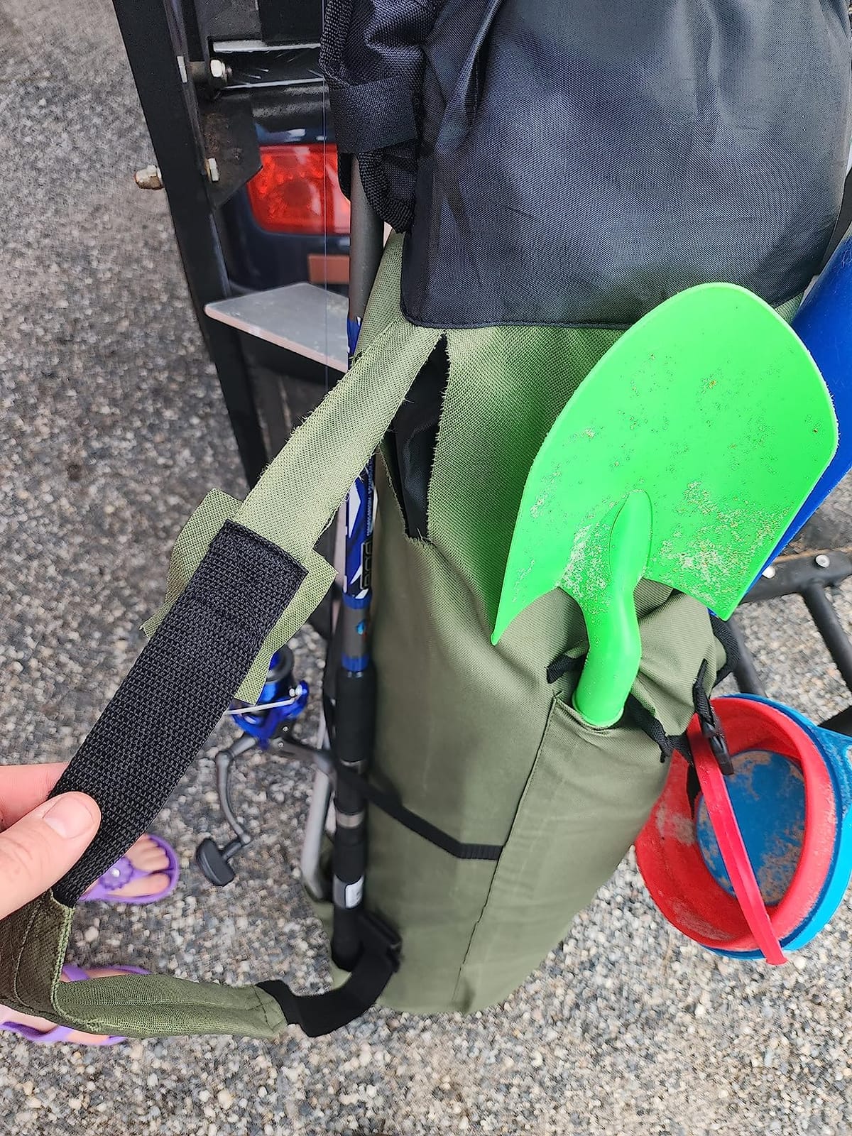 AGOOL Fishing Pole Bag with Rod Holder, 5 Rod & Reel Organizer Bag Waterproof Large Capacity Fishing Tackle Storage Bag Travel Carry Case customer photo 1