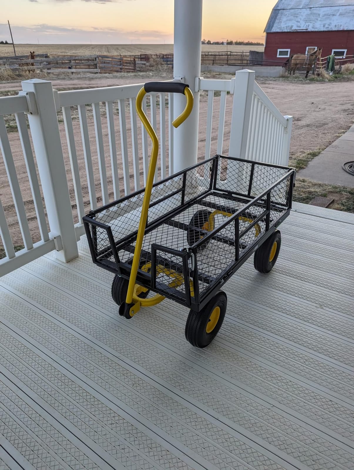 VIVOHOME Heavy Duty 880 Lbs 4.5 Cu Ft Mesh Steel Garden Cart Utility Wagon customer photo 2