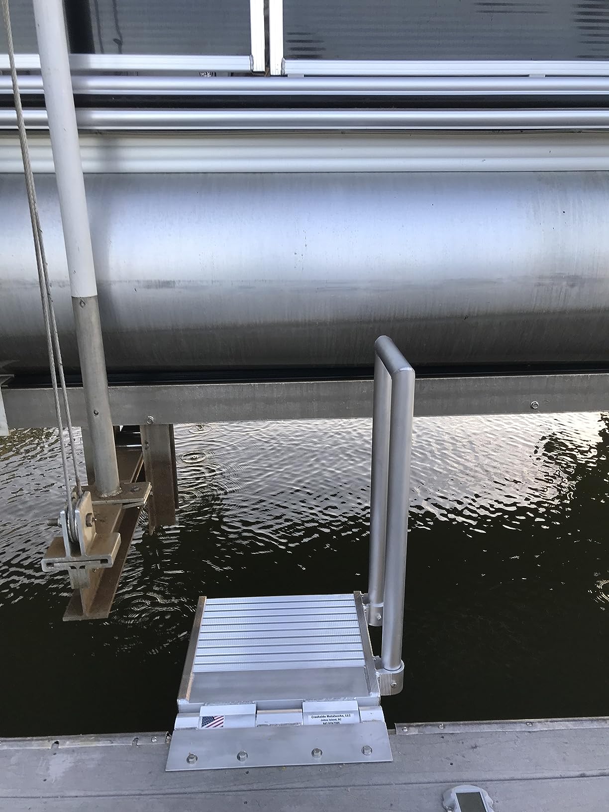 Folding Boat Boarding Platform Dock Step Dock Extension Ramp for Boat Lifts, Silver, Modern Aluminum customer photo 1