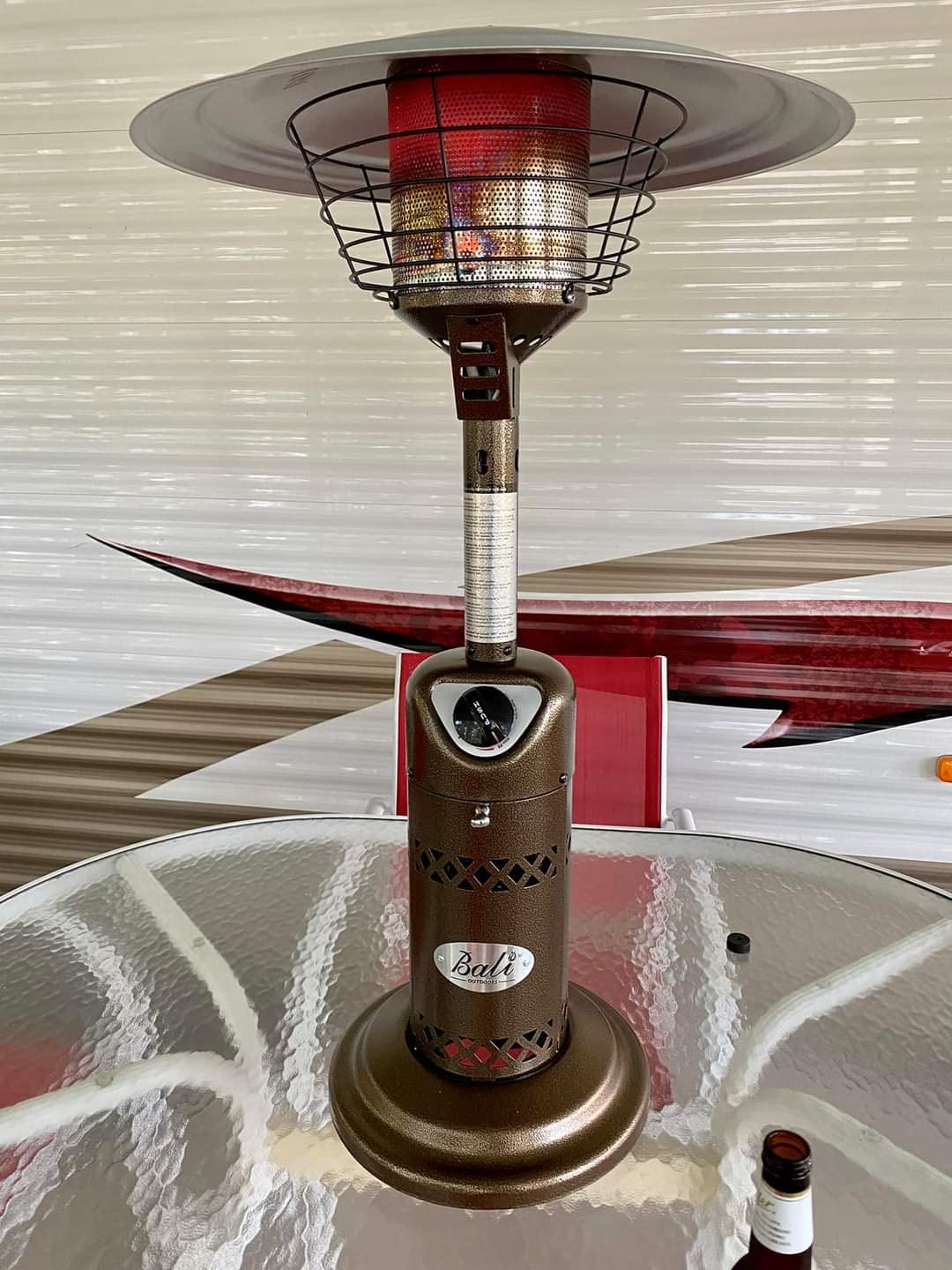 BALI OUTDOORS Portable Patio Heater, Outdoor Propane Table Top Heater, Bronze customer photo 1