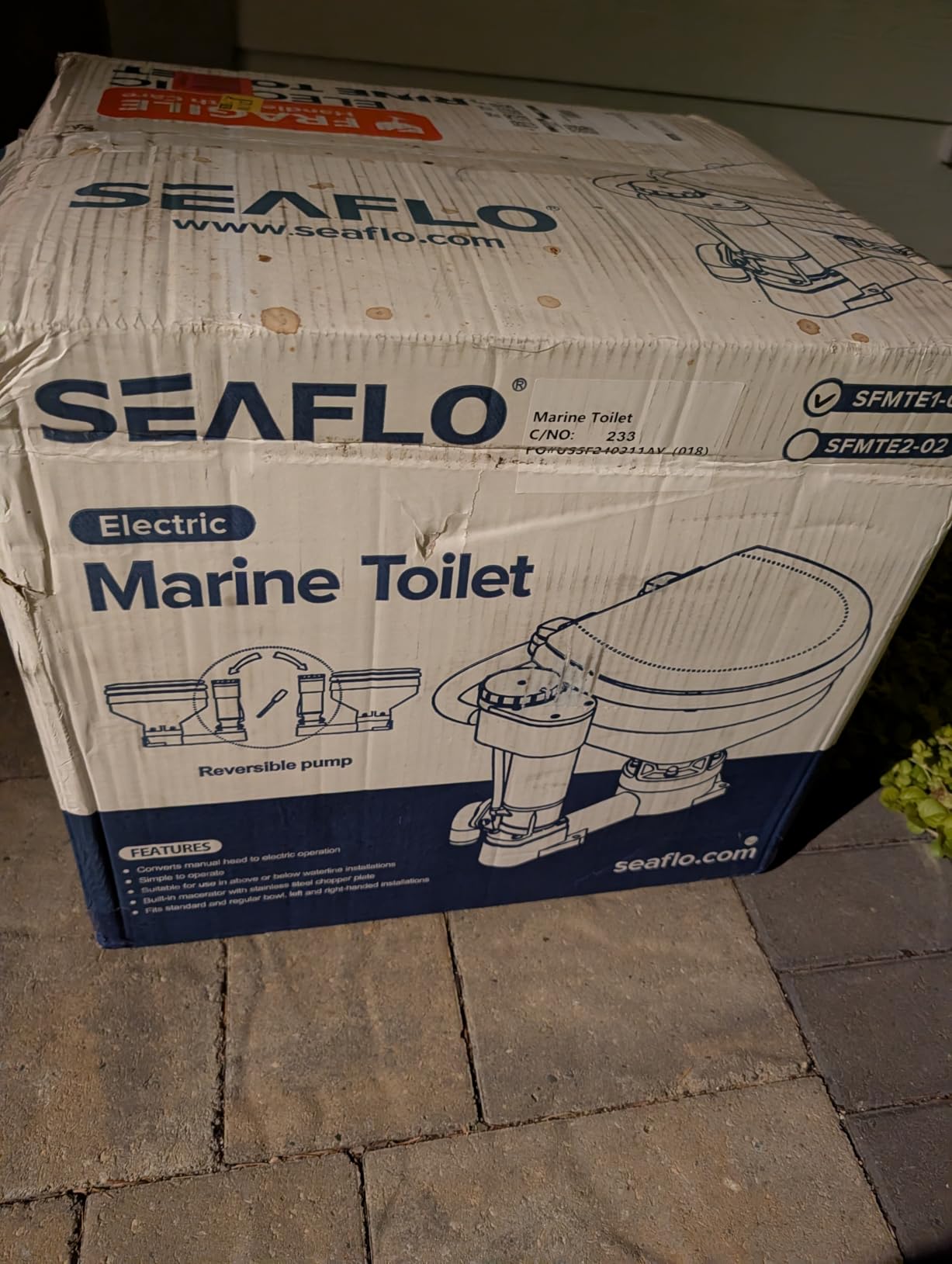 SEAFLO Electric Twist Flush Marine Toilet Head - 12V Compact Size, Self Priming, Macerator, Rotary Control, Ceramic Bowl, Boat Yacht Toilet, 4 Year Warranty customer photo 1
