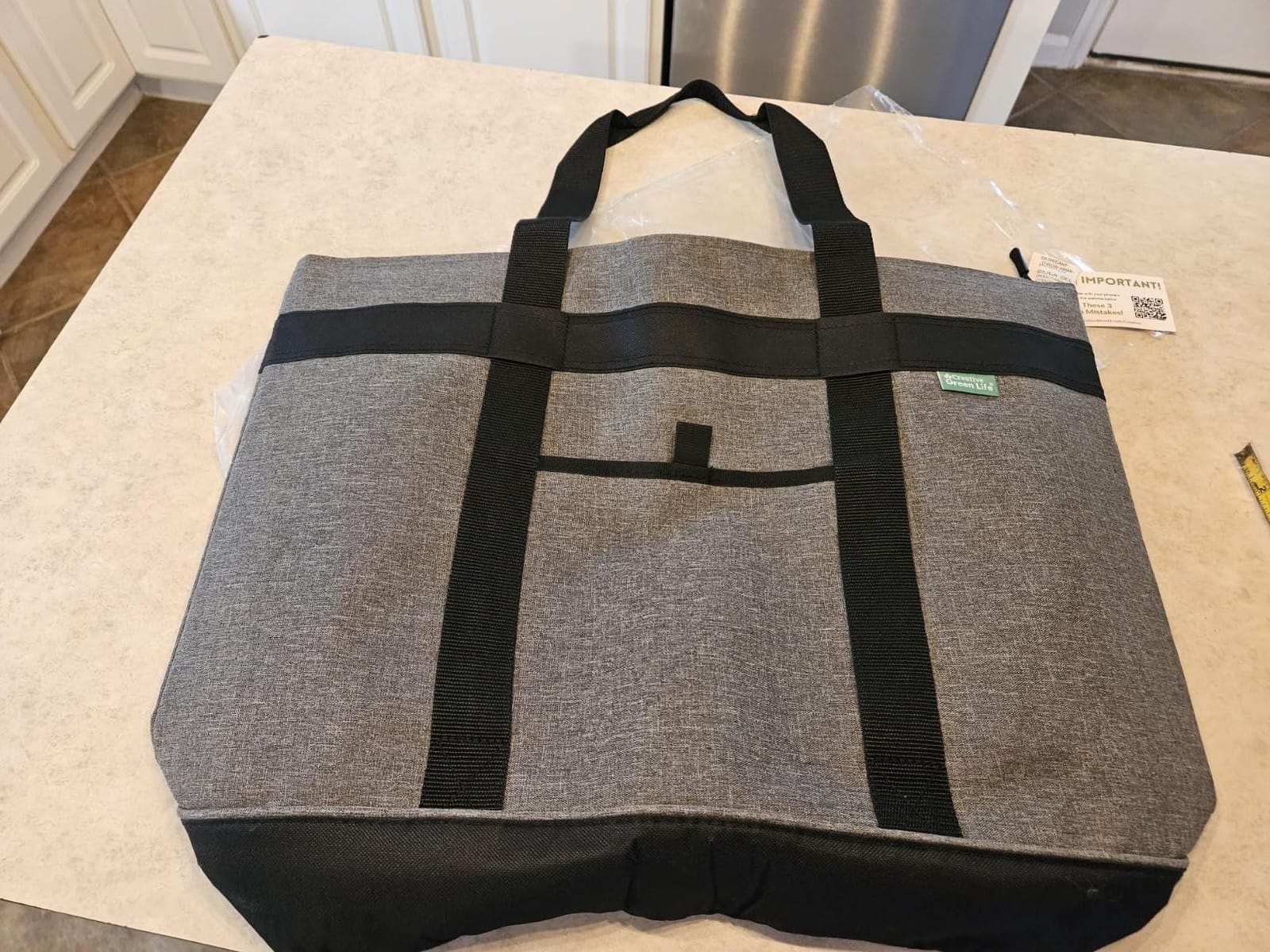 Jumbo Insulated Cooler Bag, Heavy Duty Soft Insulated Grocery Bag, Charcoal customer photo 2