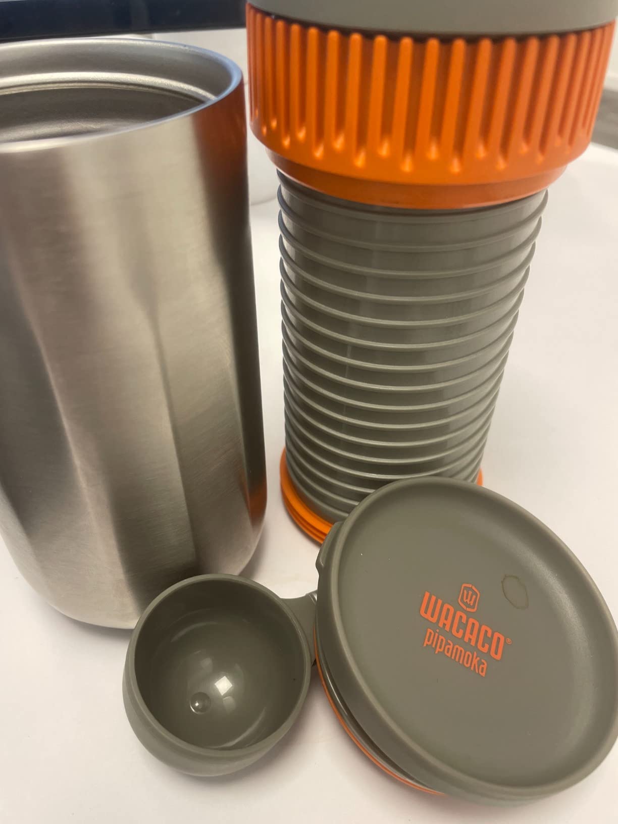 WACACO Pipamoka Portable Coffee Maker, Coffee brewer, All-in-one Vacuum Pressured,Insulated Travel Mug, Hand Powered and Filter Pressure Brewer, Stainless Steel Thermo Cup, 10 fl oz customer photo 1