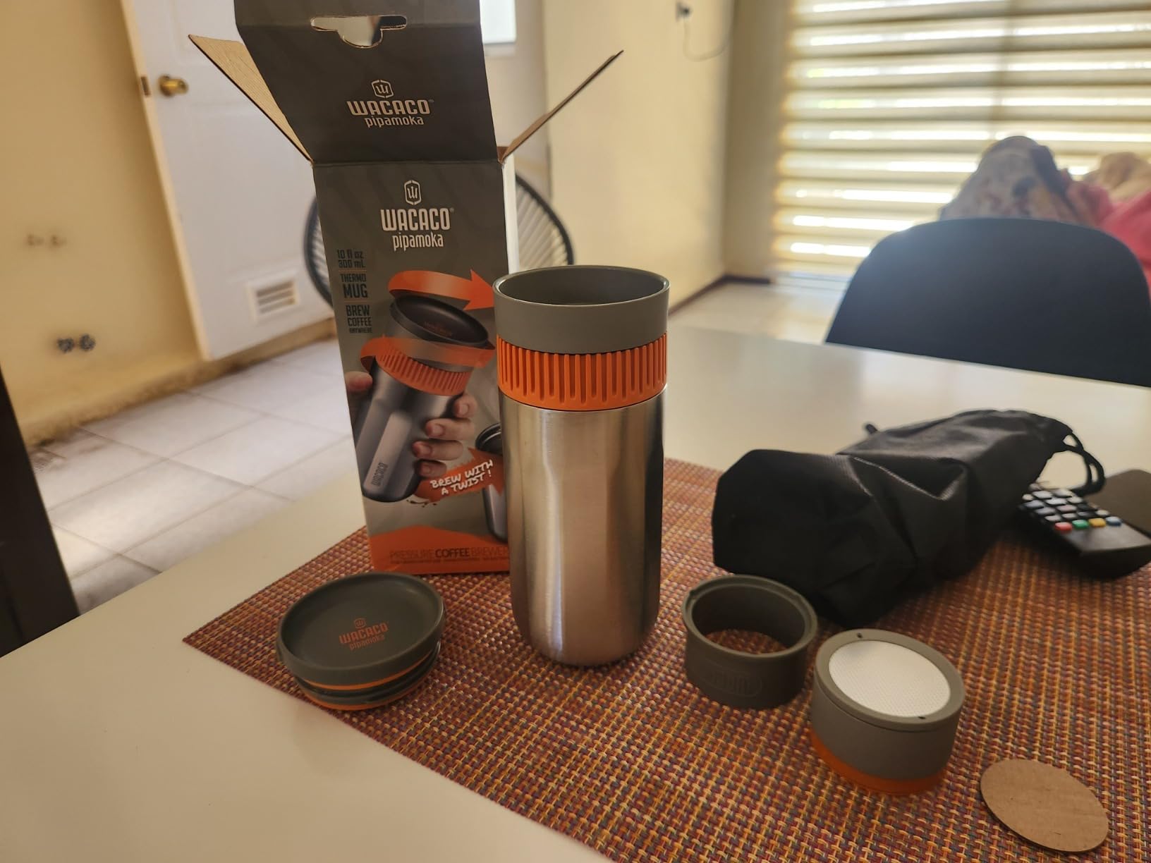 WACACO Pipamoka Portable Coffee Maker, Coffee brewer, All-in-one Vacuum Pressured,Insulated Travel Mug, Hand Powered and Filter Pressure Brewer, Stainless Steel Thermo Cup, 10 fl oz customer photo 2