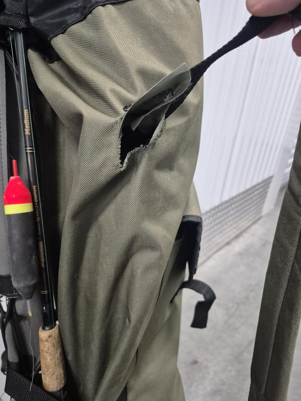 SILANON Fishing Rod Bag Pole Holder, Portable Fishing Rod Case Carrier Canvas Pole Storage Bag Travel Carry Case Waterproof Fishing Tackle Gear Organizer customer photo 1