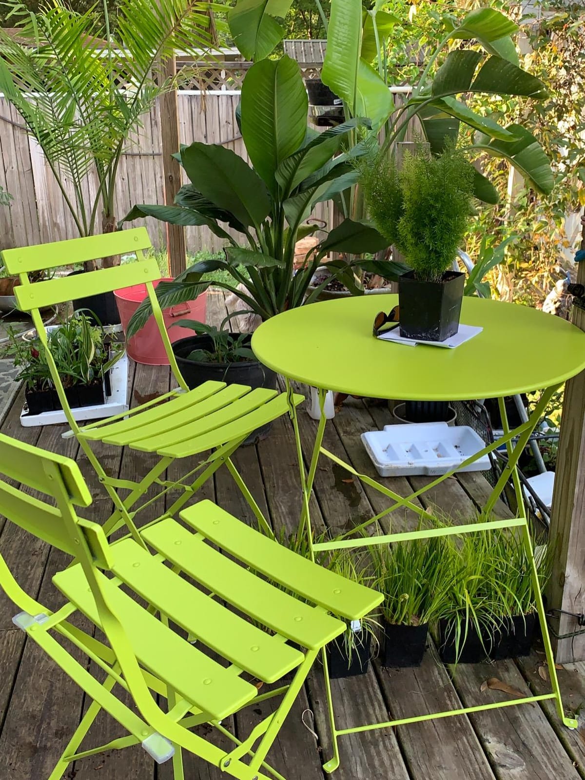 Grand Patio 3 Piece Folding Patio Bistro Set for Outdoor, Peacock Blue customer photo 1