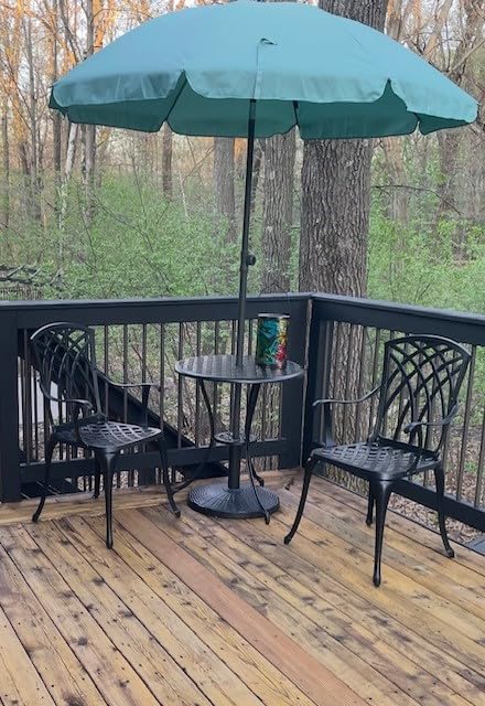 NUU GARDEN Patio Bistro Sets 3 Piece Cast Aluminum Bistro Table and Chairs Set with Umbrella Hole Bistro Set of 2 for Patio Backyard, Black customer photo 2