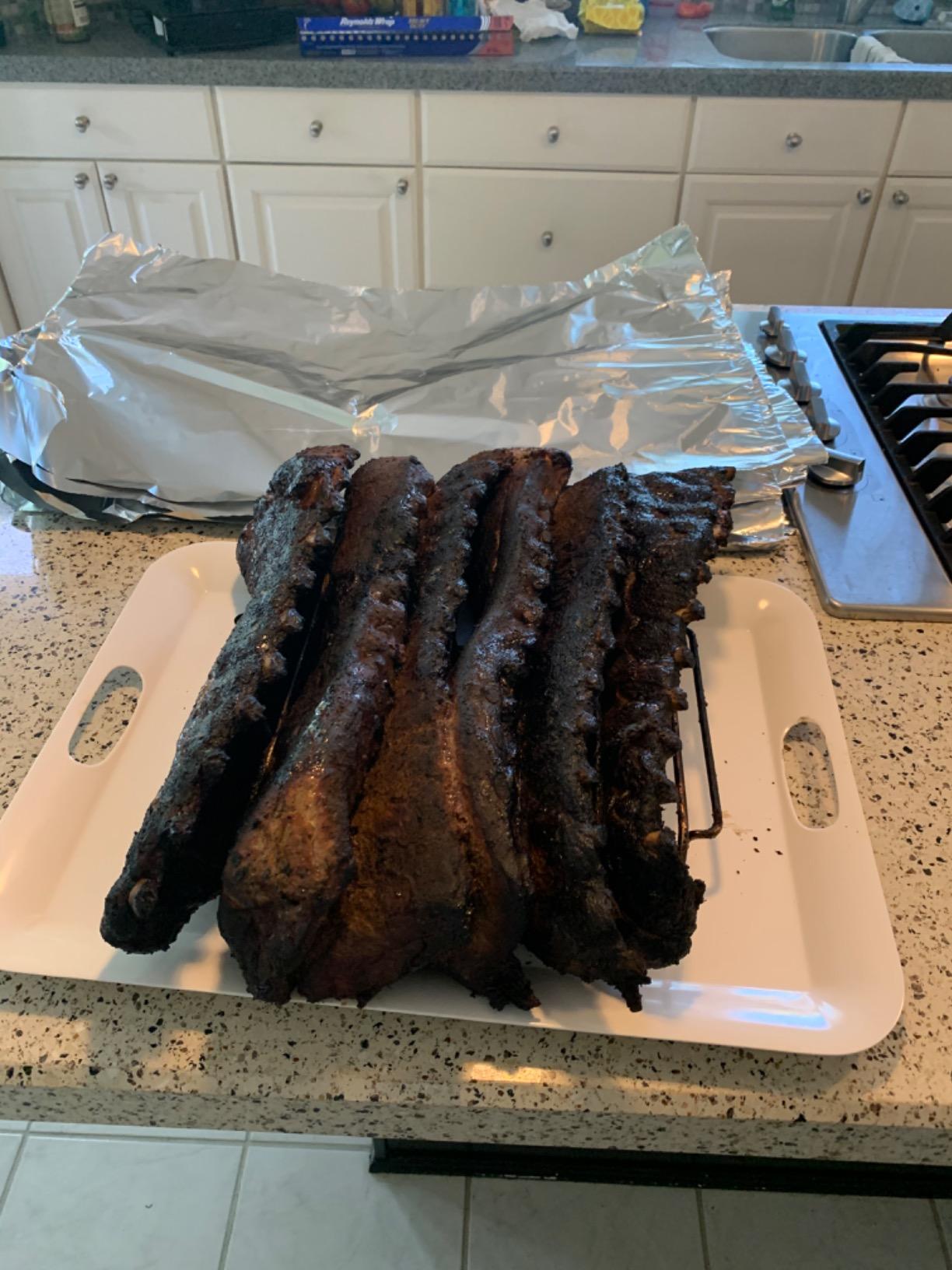 Rib Rack Stainless Steel – 6-Rib Capacity! Integrated Temperature Probe Holder - Never Risk Burnt Ribs Again! 100% Food-Safe, Non-Magnetic Stainless Steel – Easy Clean-up and Coating-Free! customer photo 2