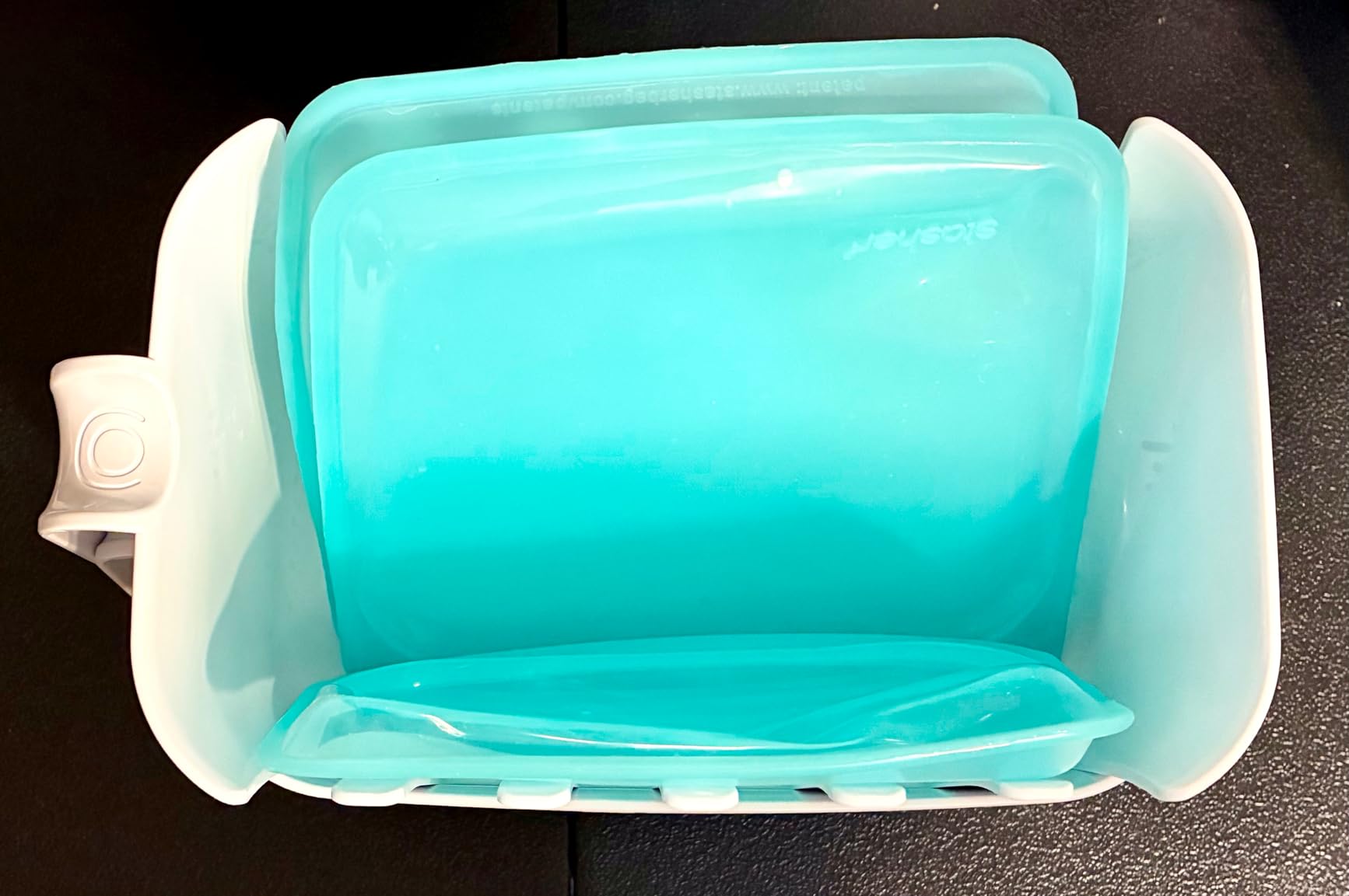 Stasher Premium Reusable Silicone Food Storage Bags, 4-Pack, Clear | Food-Safe Silicone, Eco-Friendly, Reusable Freezer Bags, Microwave, Dishwasher, Snack Bags, Lunch Containers, Meal Prep customer photo 1