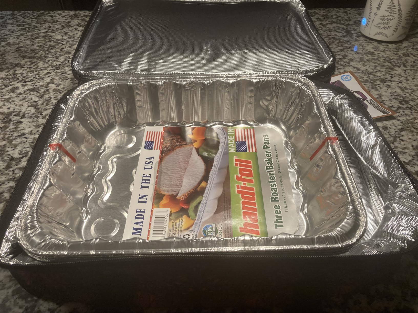 VP Home Large Casserole Carrier - Double Compartment Insulated Bag for Hot or Cold Food - Cupcake Carrier - Insulated Tote Bag with Lid for Travel Parties or Food Transport Containers - Heather Gray customer photo 1