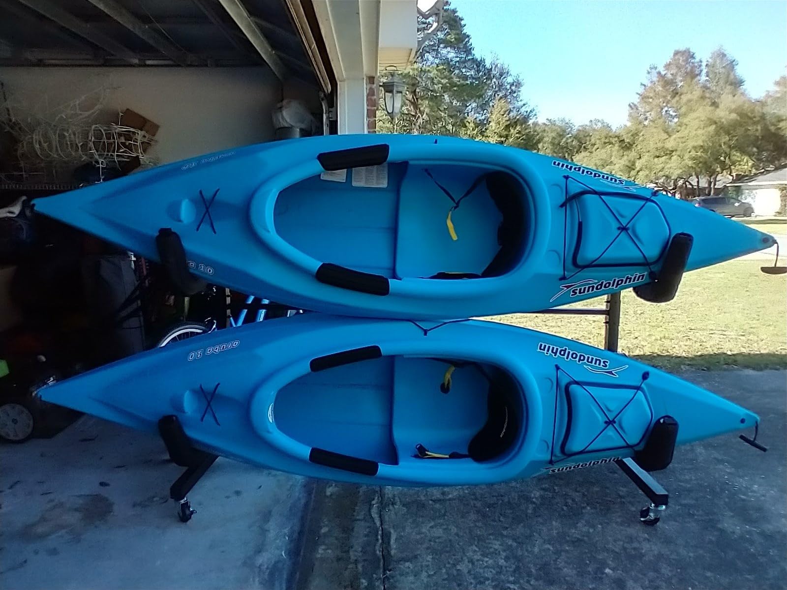 RaxGo Freestanding Kayak Storage Rack, Heavy Duty Storage Kayaks, SUP, Canoe & Paddleboard for Indoor, Outdoor, Garage, Shed, or Dock, Adjustable Height customer photo 2