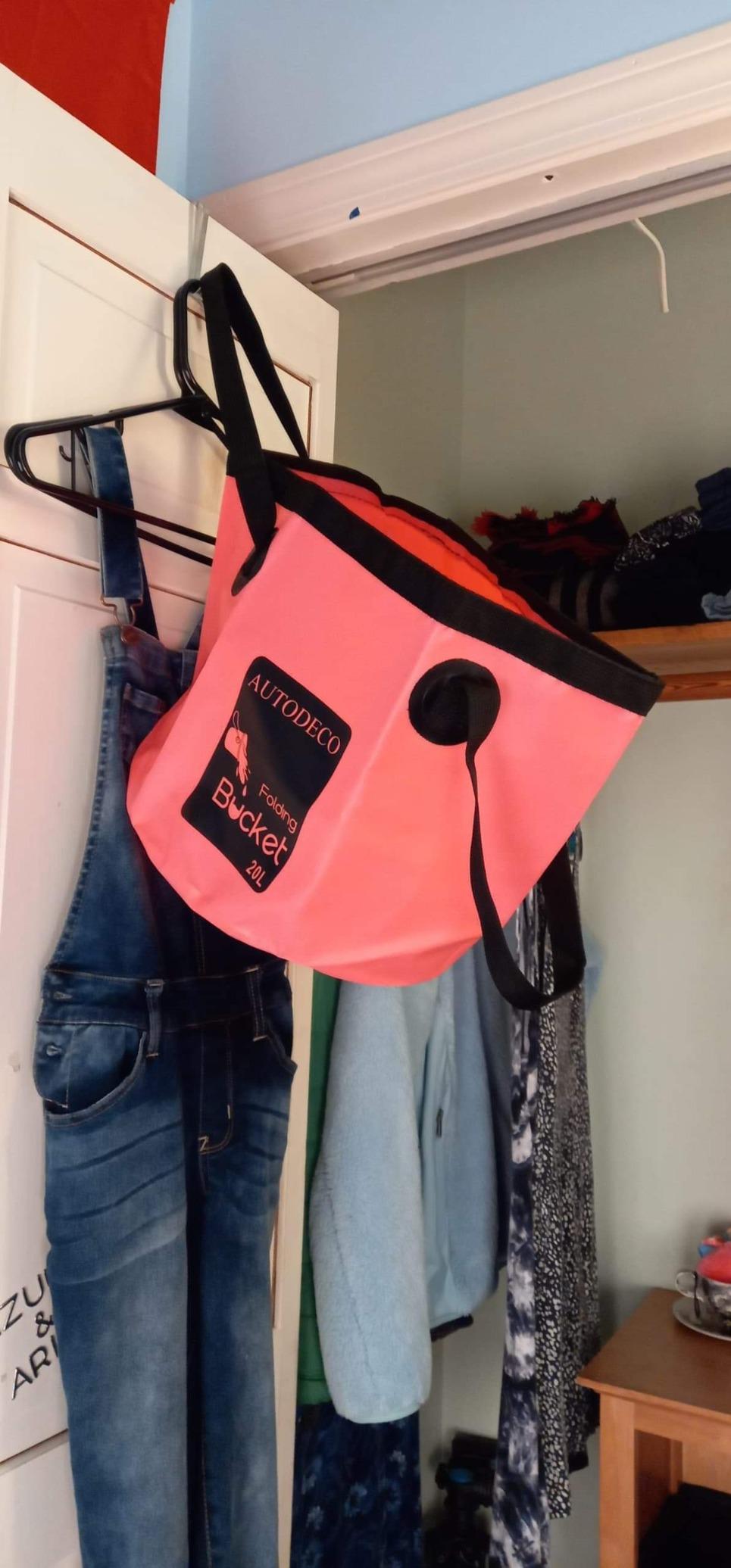 Collapsible Bucket 5 Gallon Container Folding Water Bucket Portable Wash Basin 20L customer photo 2