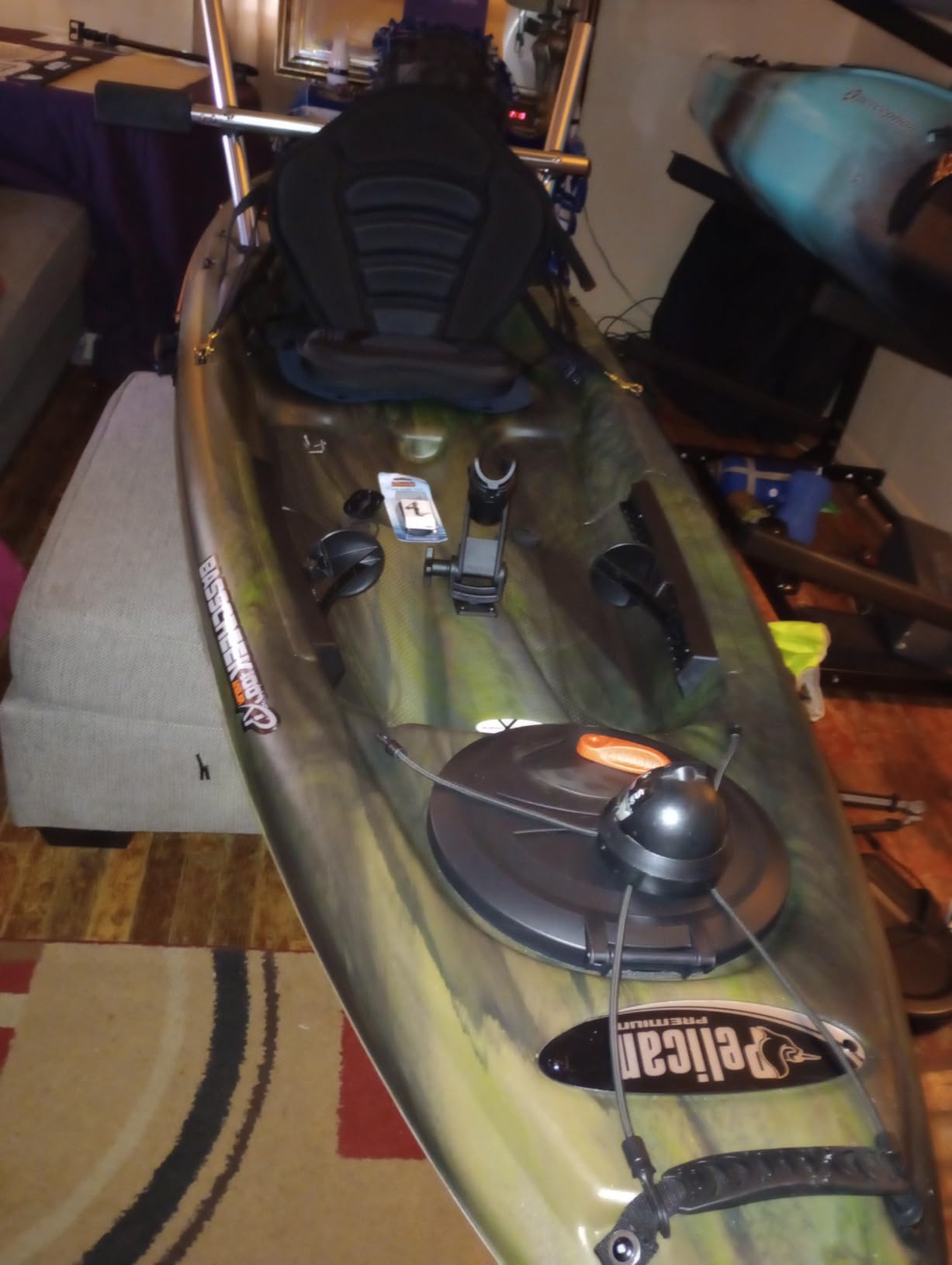 BKC Brooklyn UH-TM315 Kayak Trolling Motor Mount | Fits rod holder recesses, corrosion-resistant frame, holds 2-clamp motor up to 36 lb thrust, quick install customer photo 1