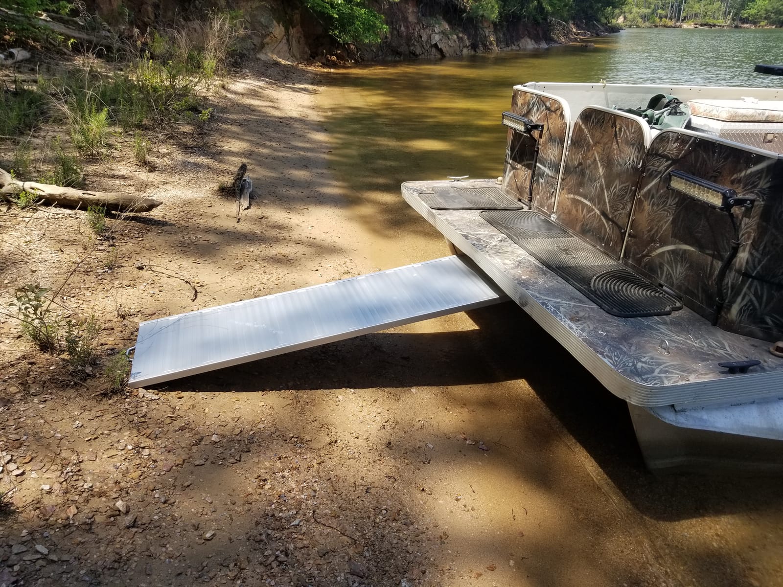 RecPro Pontoon Boat Loading Ramp 600lb Capacity | Aluminum Construction, Slip-Resistant When Wet, Stable Footing, Under Deck Storage Design customer photo 1