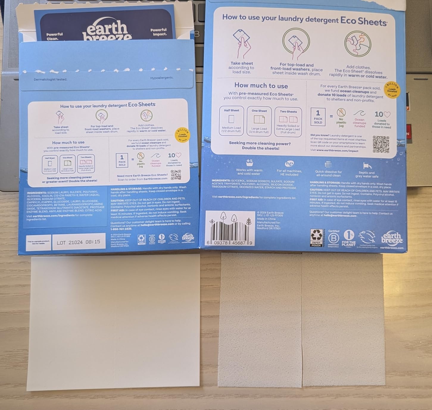 Earth Breeze Laundry Detergent Sheets Fresh Scent 60 Loads customer photo 1