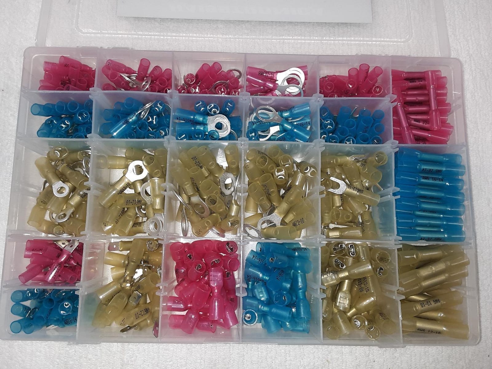 haisstronica 520PCS Heat Shrink Wire Connectors, 22-10 AWG, 3Colors/24Sizes | Marine Grade Ring, Fork, Spade & Butt Terminals for Multiple Automotive & Boat Accessory Wiring Tasks, Electrical Connectors customer photo 2