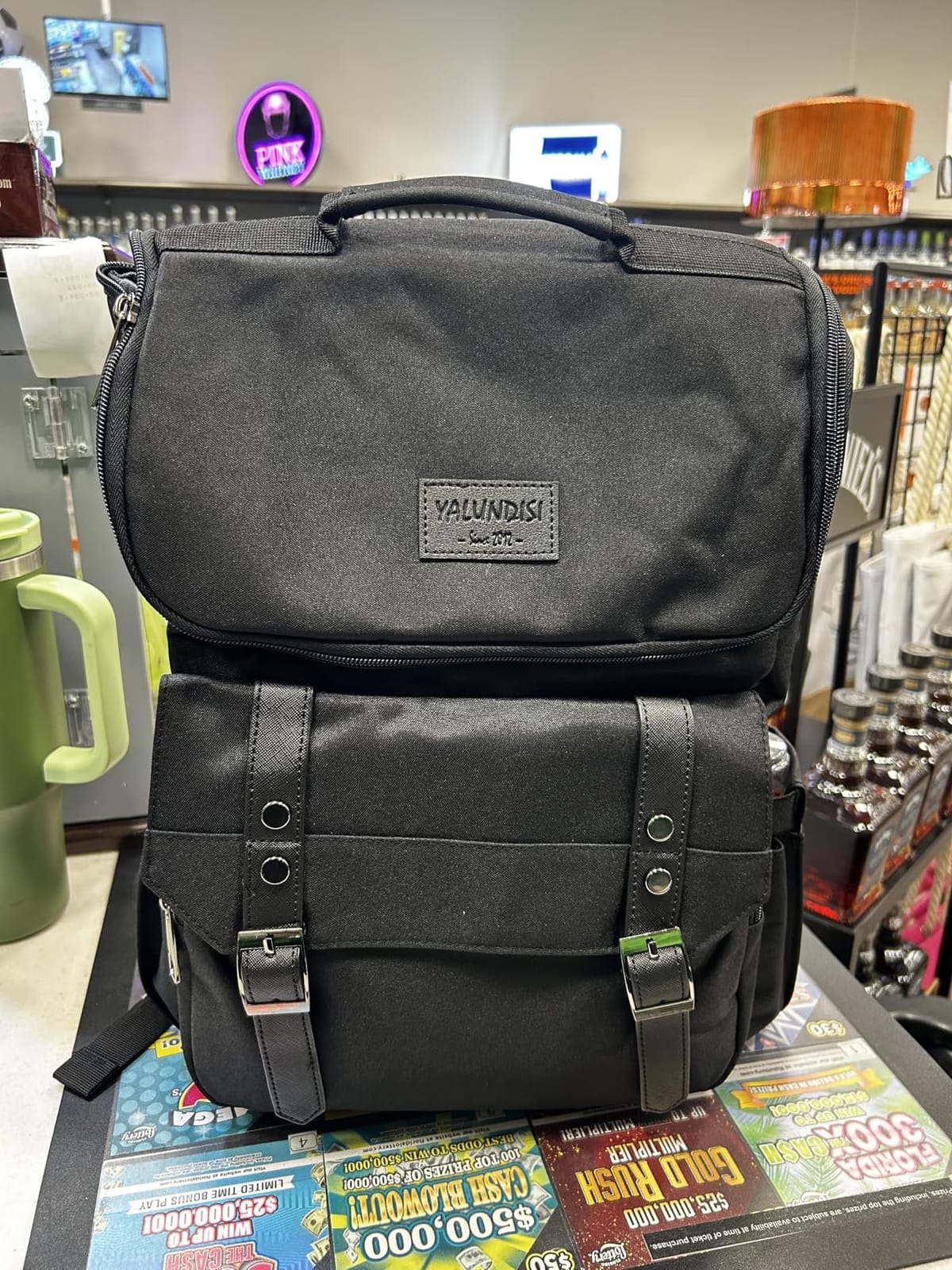 YALUNDISI Vintage Backpack Travel Laptop Backpack with usb Charging Port for Women & Men College Backpack Fits 15.6 Inch Laptop Black customer photo 2