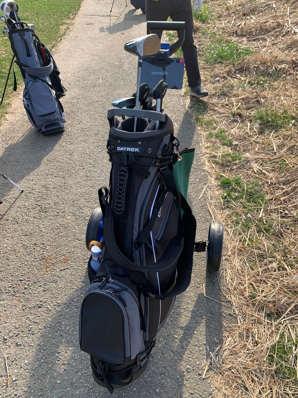SereneLife Golf Push Pull Cart with Deluxe Scorecard Holder, Adjustable Handle, Upper & Lower Strap Brackets, Lightweight Foldable Design with Quick Brake & Compact Folding customer photo 1