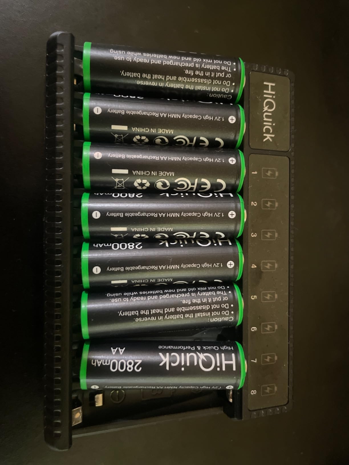 HiQuick AA Rechargeable Batteries 8 Pack, 2800mAh with 8-Bay Smart Charger customer photo 2