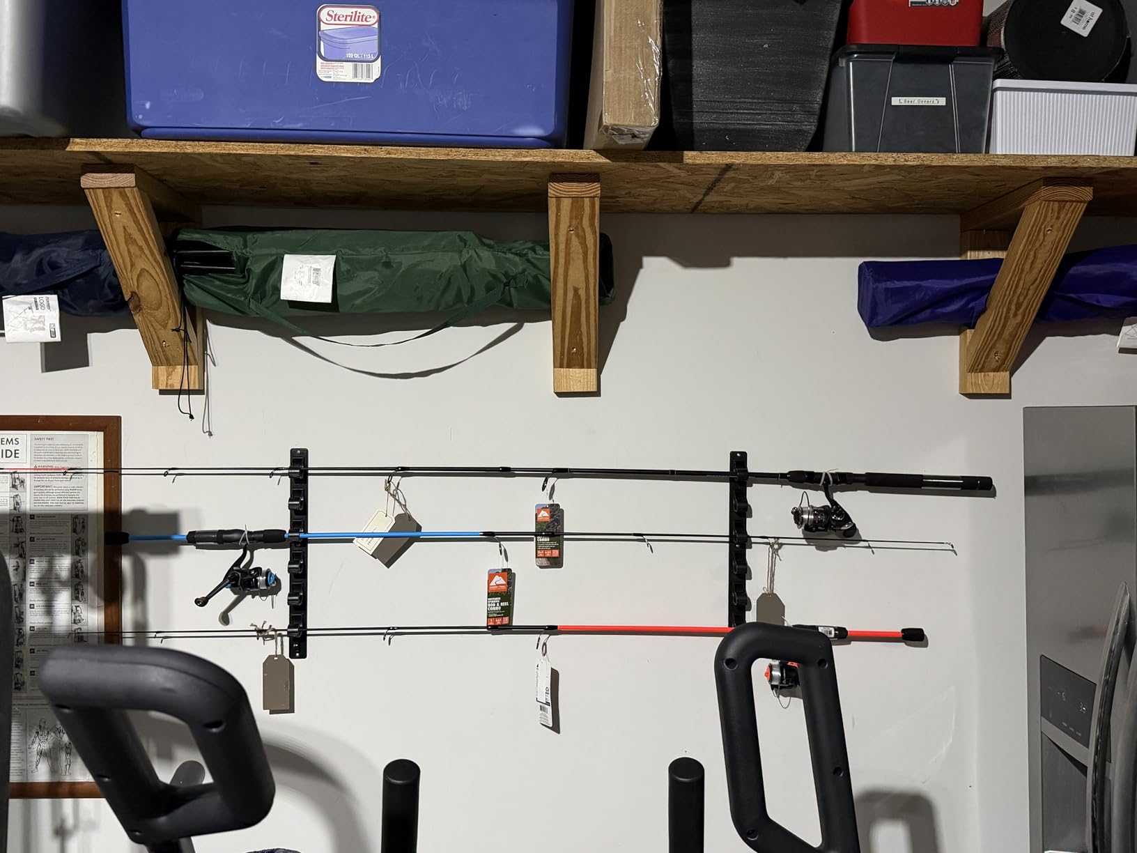 Wall Mount Fishing Rod Holders,Horizontal/Ceiling Storage Rack for Garage - Innovative Rubber-Ring Retainer Keeps Fishing Rods Neatly and Securely Organized on the Wall customer photo 1