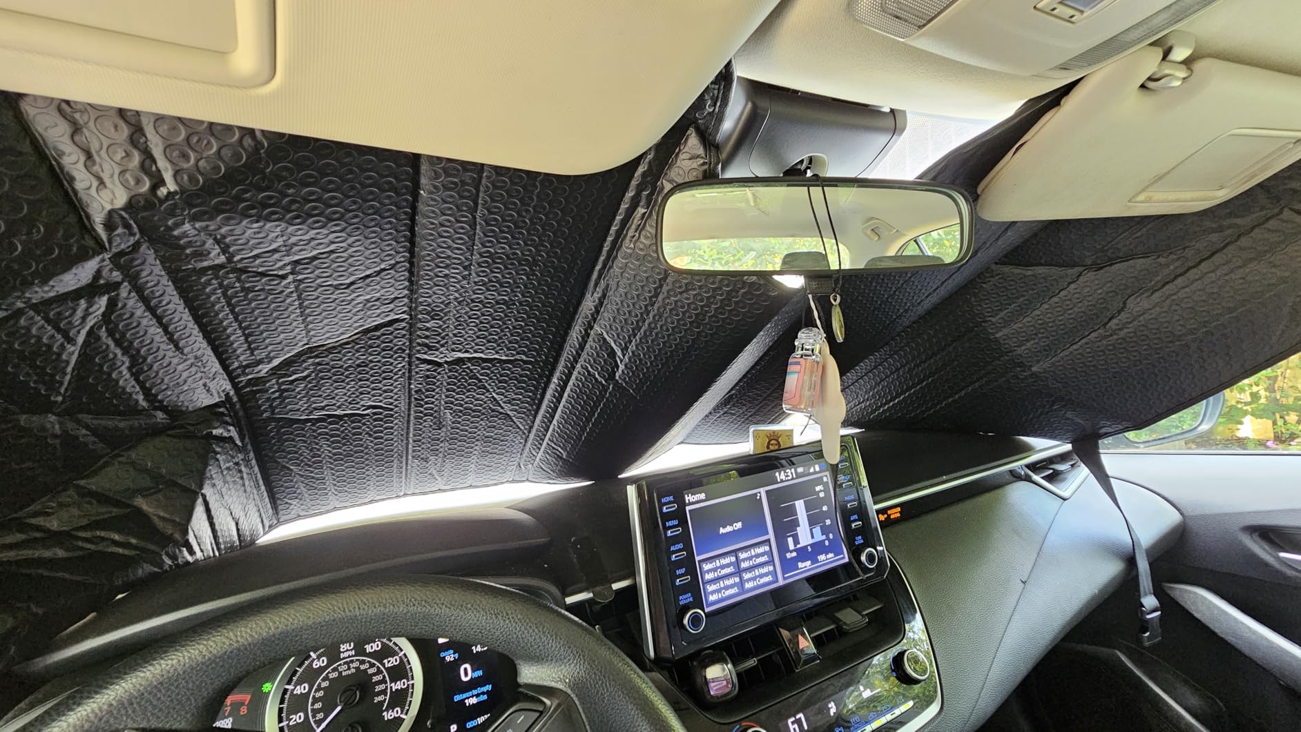 EcoNour Accordion Car Windshield Sun Shade - Car Sun Visor to Protect Harmful UV Rays - Foldable Automotive Windshield Sunshades - Window Sun Blocker to Keep Your Vehicle Cool & Comfort - 58
