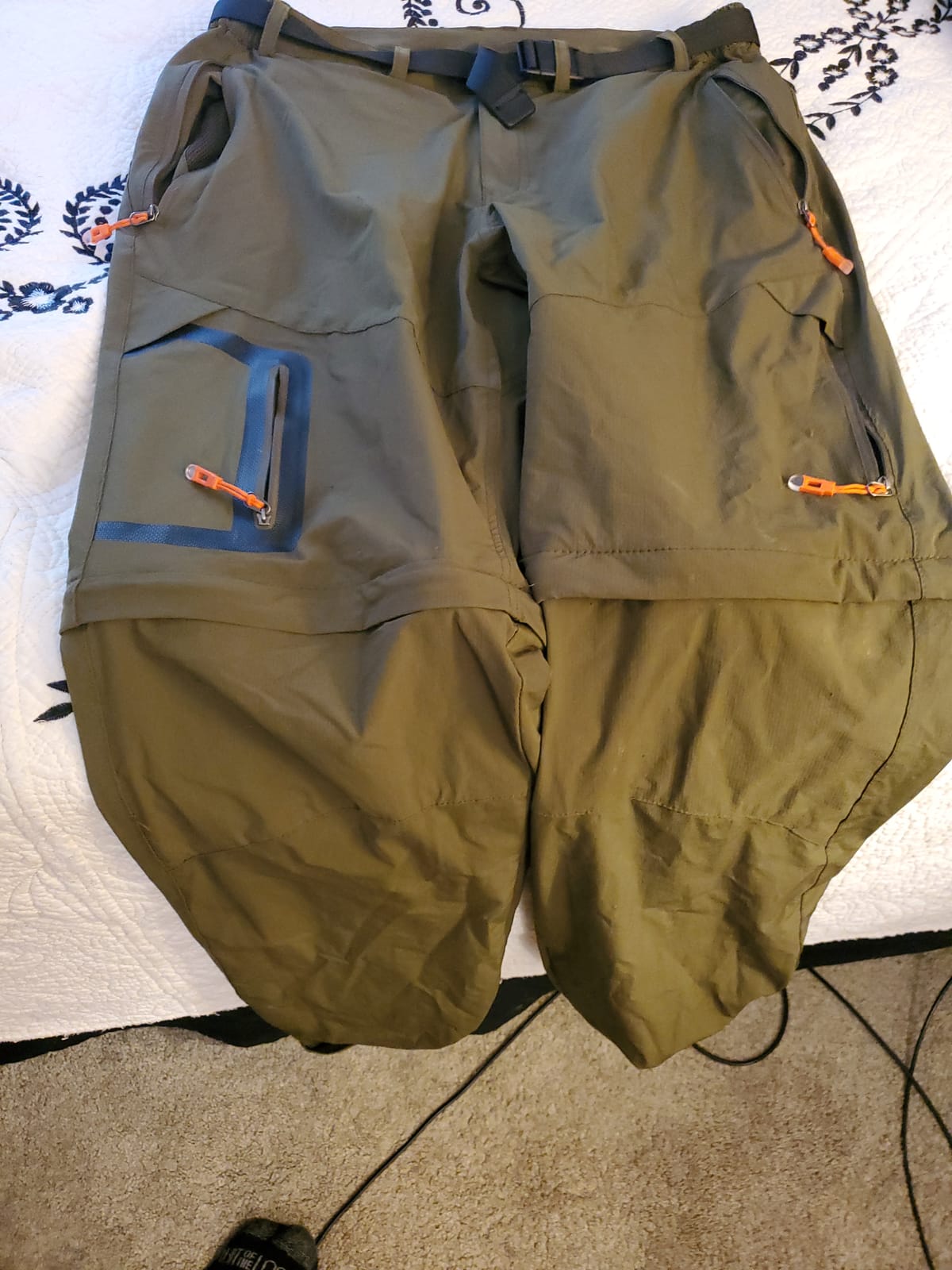 Men's Hiking Pants Outdoor Convertible Quick Dry Fishing Pants & Shorts (Khaki, Black) customer photo 2