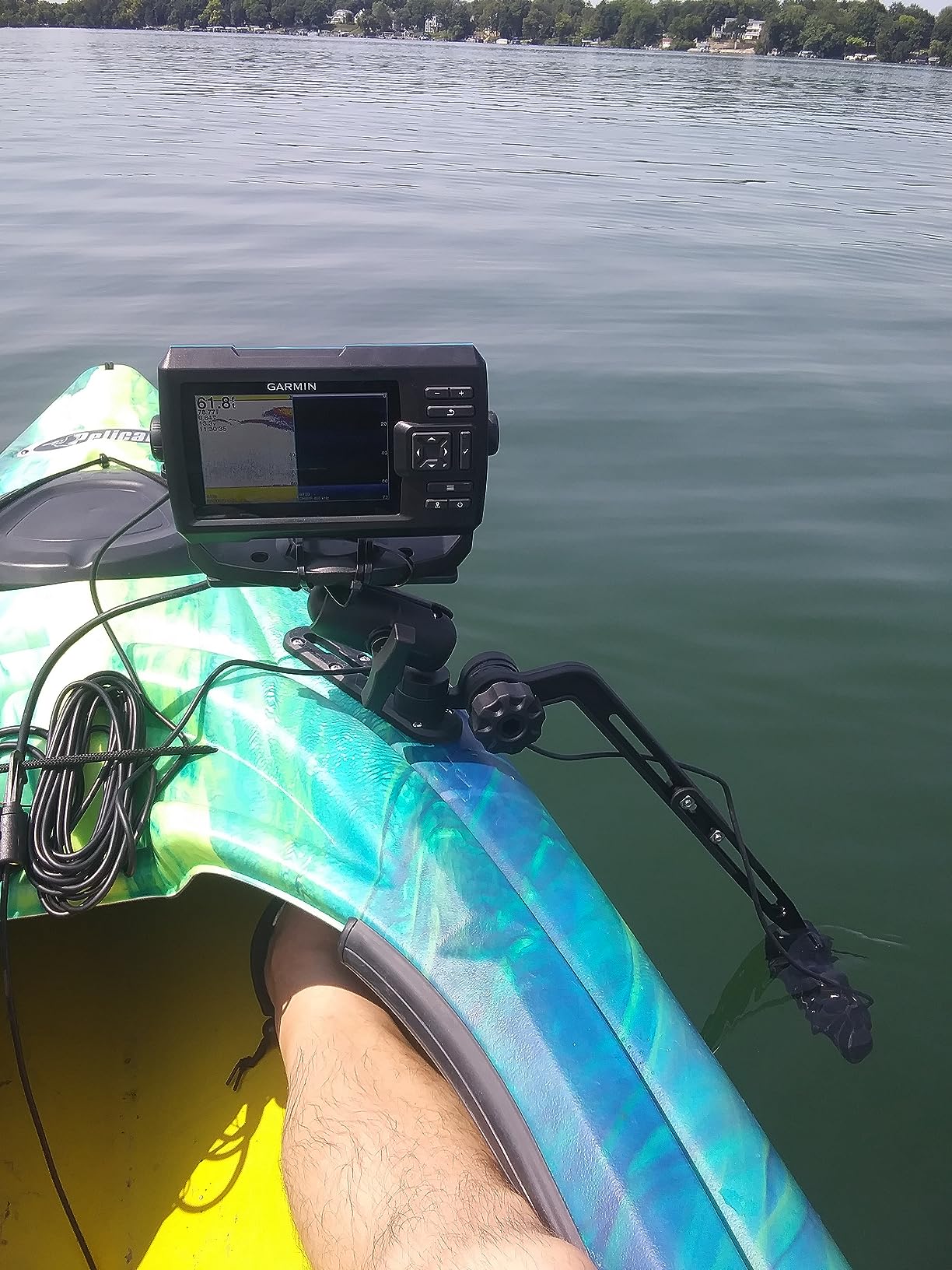 Kayak/SUP Fish Finder Mount with 1.5'' Universal Plate Ball Base, Transducer Mount Arm with Track for Marine Electronics, Compatible with Garmin, Lowrance, Humminbird, Scotty Fish Finder customer photo 2