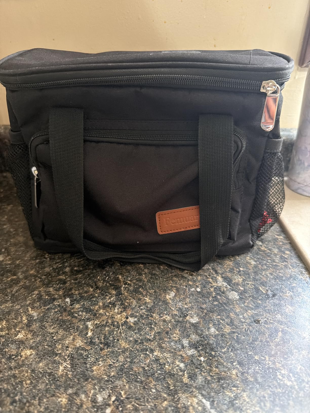Femuar Reusable Lunch Box for Men/Women - Insulated Lunch Bag Leakproof Lunchbox for Work Office Picnic Beach - Freezable Lunch Cooler Bag with Adjustable Shoulder Strap - Black customer photo 2
