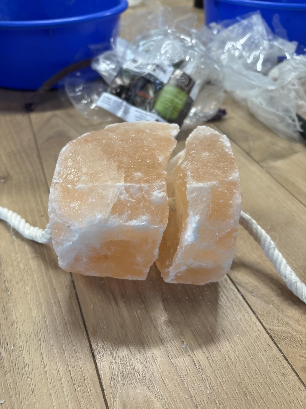 Glowyn Himalayan Salt Lick-Natural Minerals Block on Rope - 4.0 lbs. (6 Packs) - Great for Horses, Cattle, and Live Stock- Long Lasting - Pink Salt Lick customer photo 1