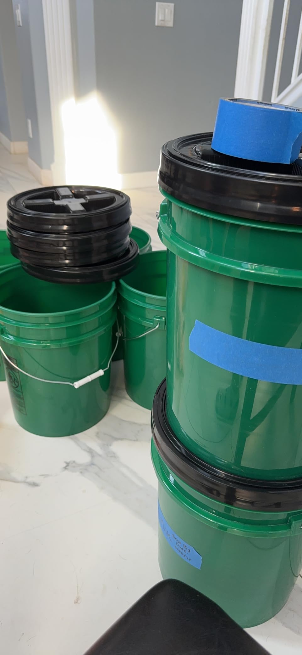 House Naturals 5 Gallon Buckets pails with Screw on Airtight Black Lids - Food Grade - BPA Free -(Pack of 3) Made in USA customer photo 1