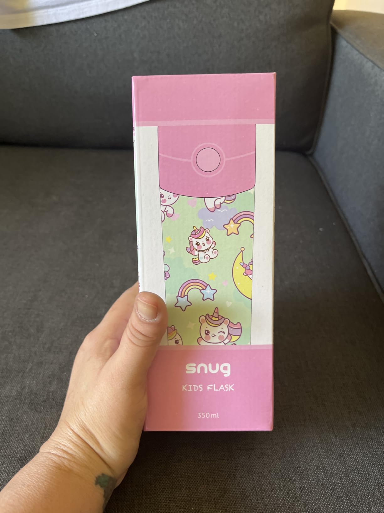 Snug Insulated Kids Water Bottle with Straw & Spout – Double-Wall Stainless Steel, Leakproof, Easy-Flip Lid – For School, Travel, Toddlers & Big Kids - Llamas, 12oz customer photo 2