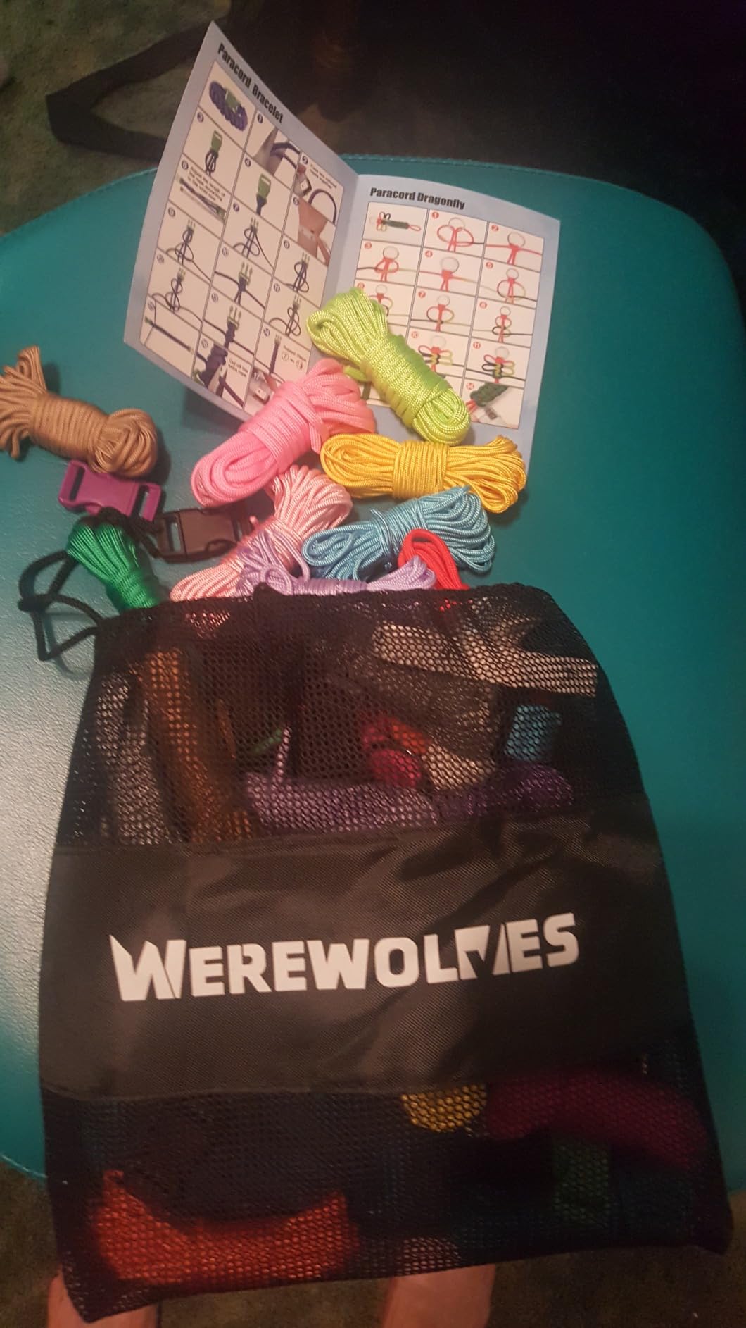 WEREWOLVES Paracord 550, 4MM Paracord 20 Colors & 2MM Micro Paracord Rope 10 Colors with Instructions Book, Paracord Bracelet Combo Crafting Kits, Parachute Cord and Complete Accessories customer photo 2