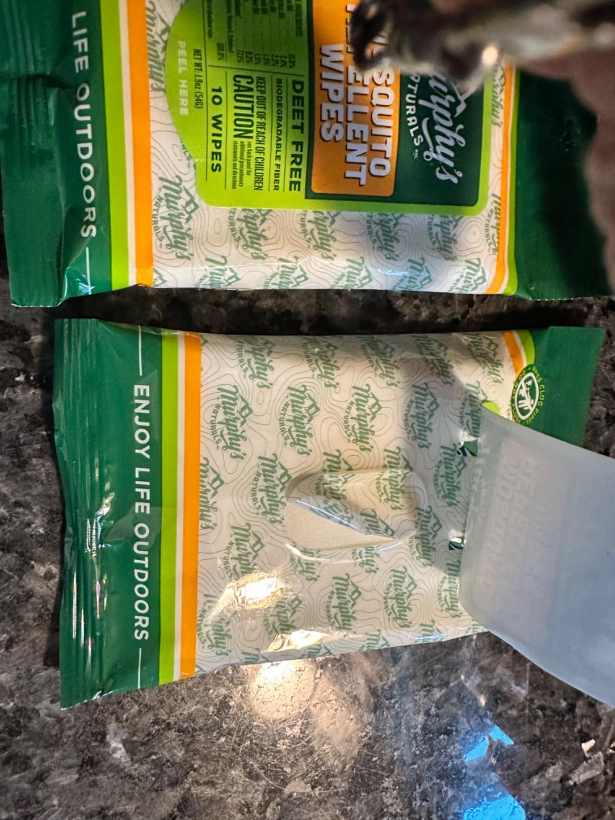Murphy's Naturals Mosquito Repellent Wipes, Plant-Based, 10 Count | Lemongrass & rosemary oils; repels mosquitoes up to 2 hrs & ticks 1 hr; 10 non-greasy wipes in a resealable travel pack customer photo 2