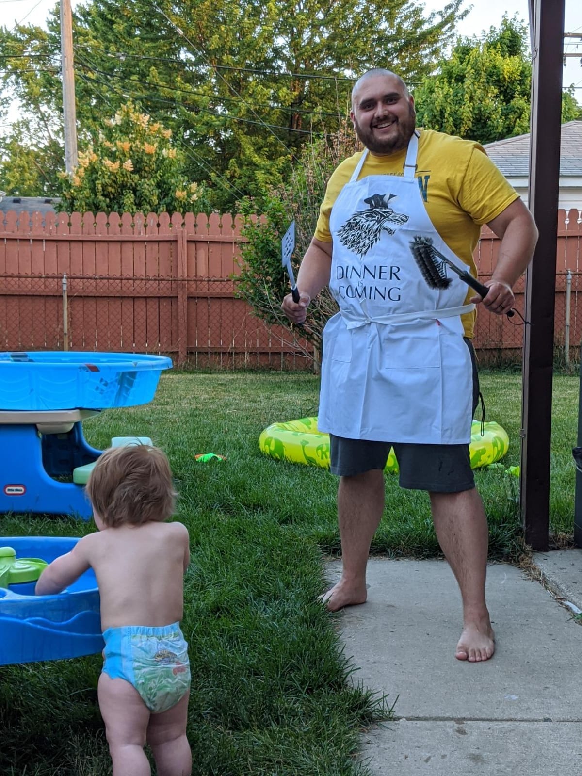 Funny Grilling Aprons for Men - Mens Chef Cooking BBQ Grill Apron customer photo 1