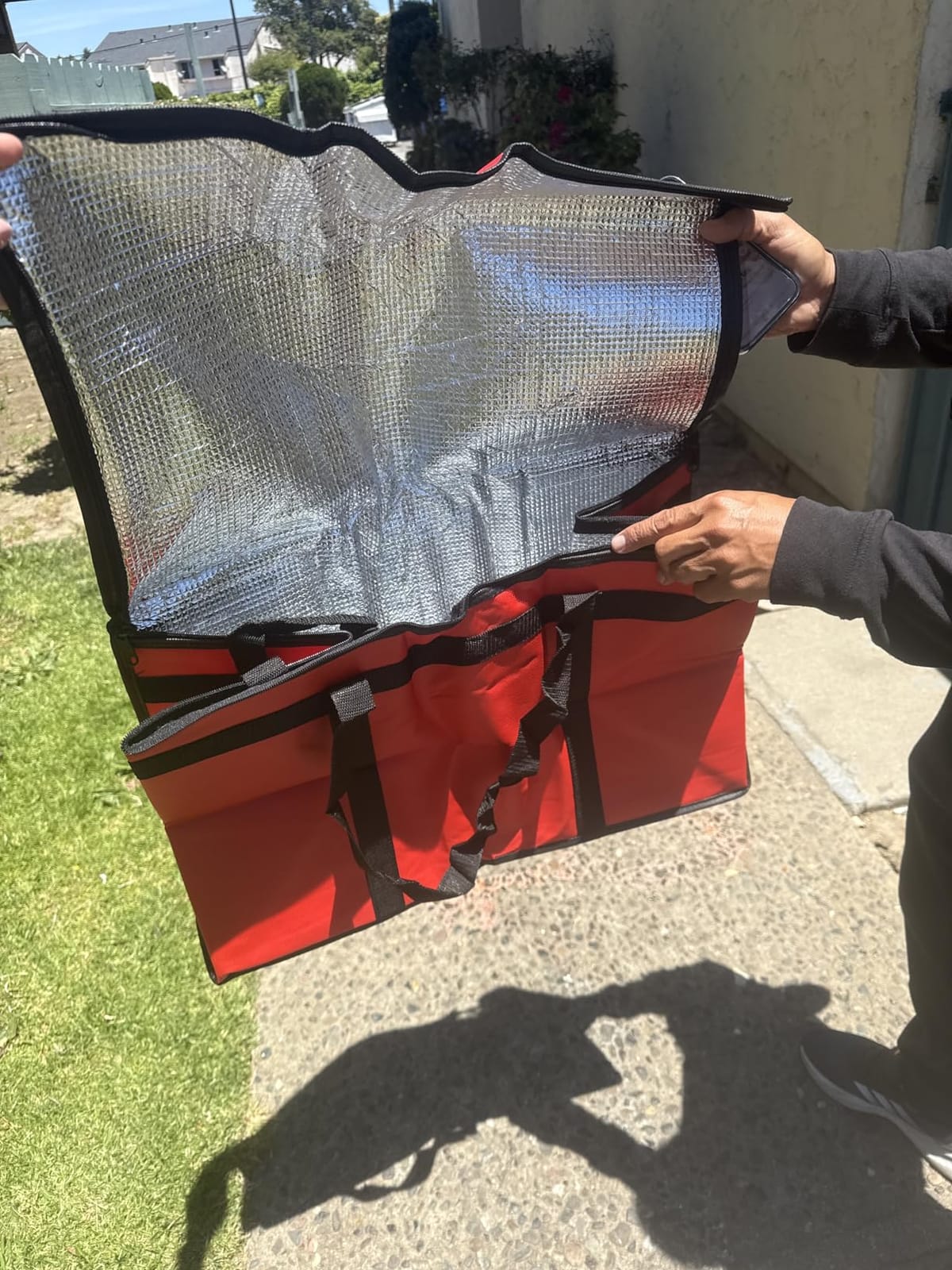 Insulated Food Delivery Bag, XXXL Insulated Reusable Grocery Cooler/Hot Bags, Tote Bag for Shopping/Travel/Doordash, Catering Bag Doordash 22x14x13, Black, 1-Pack customer photo 1