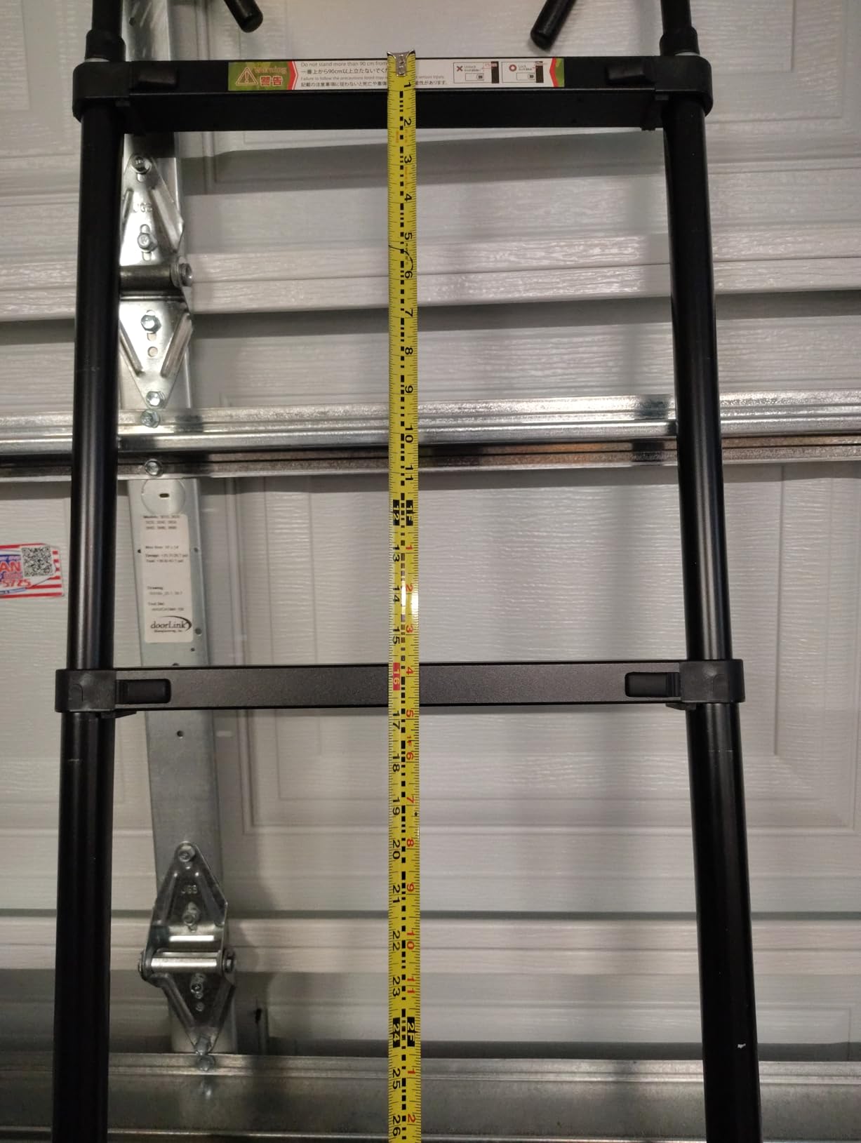 RIKADE Telescoping Ladder, 12.5 FT Aluminum Lightweight Collapsible Ladder with Detachable Top Hooks, 330 lbs Max Load, Extension Ladder for RV, Roof and Construction, Black customer photo 2
