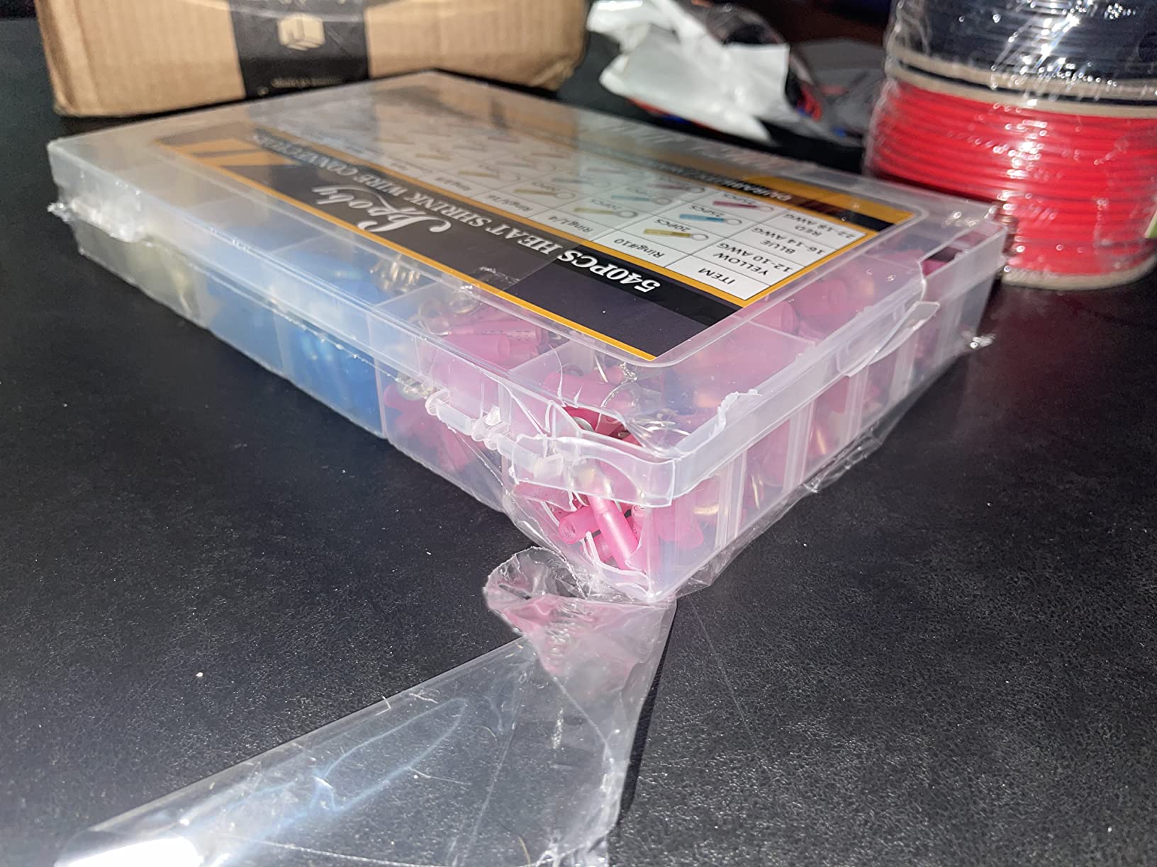 540PCS Marine Grade Heat Shrink Wire Connectors of Tinned Red Copper | Electrical Connectors Kit, AWG 22-10 Waterproof Crimp Connectors Terminals Insulated Ring Fork Spade Butt Splices customer photo 1