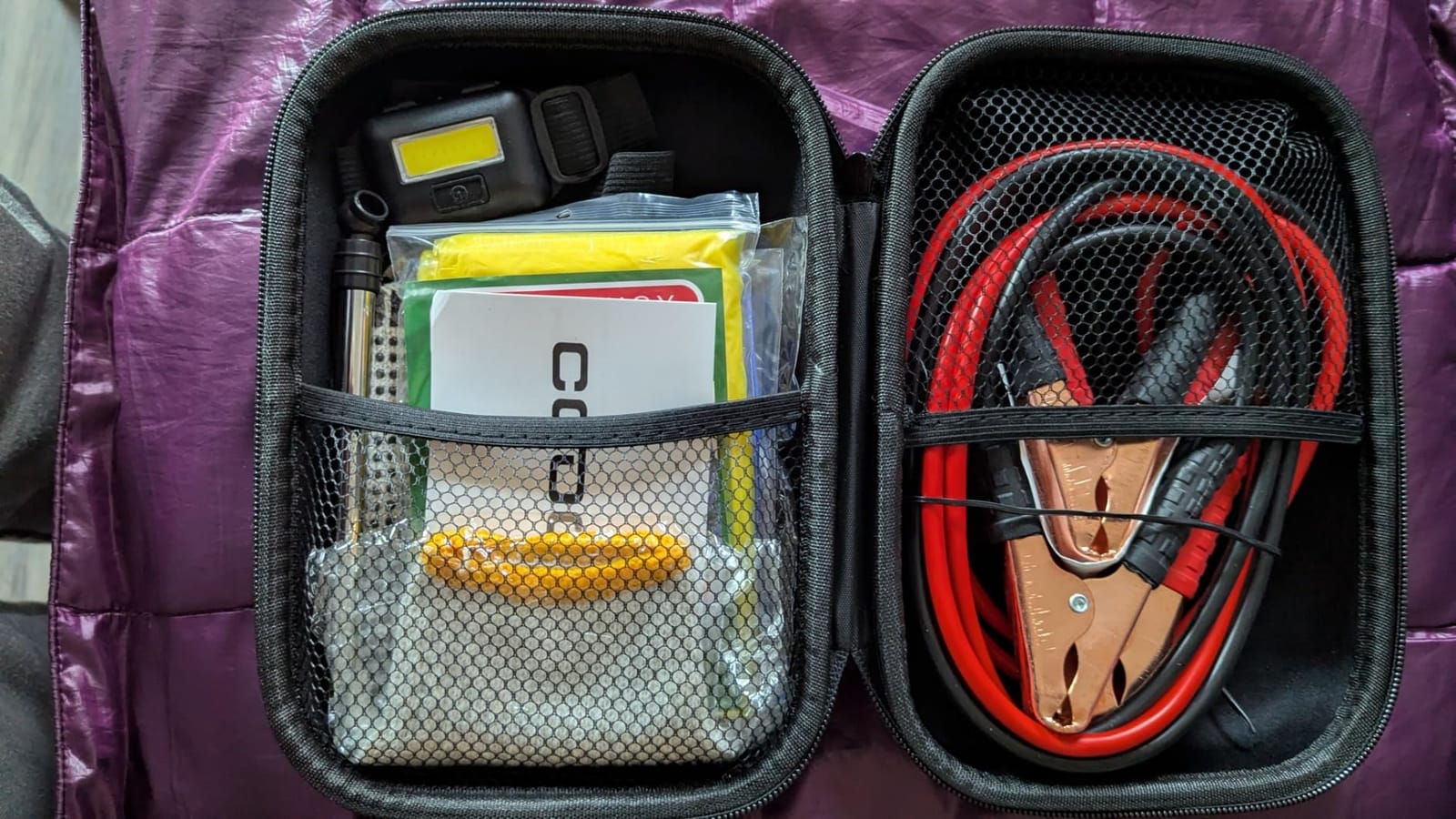 Car Emergency Kit with Battery Jumper Cables, Black customer photo 1