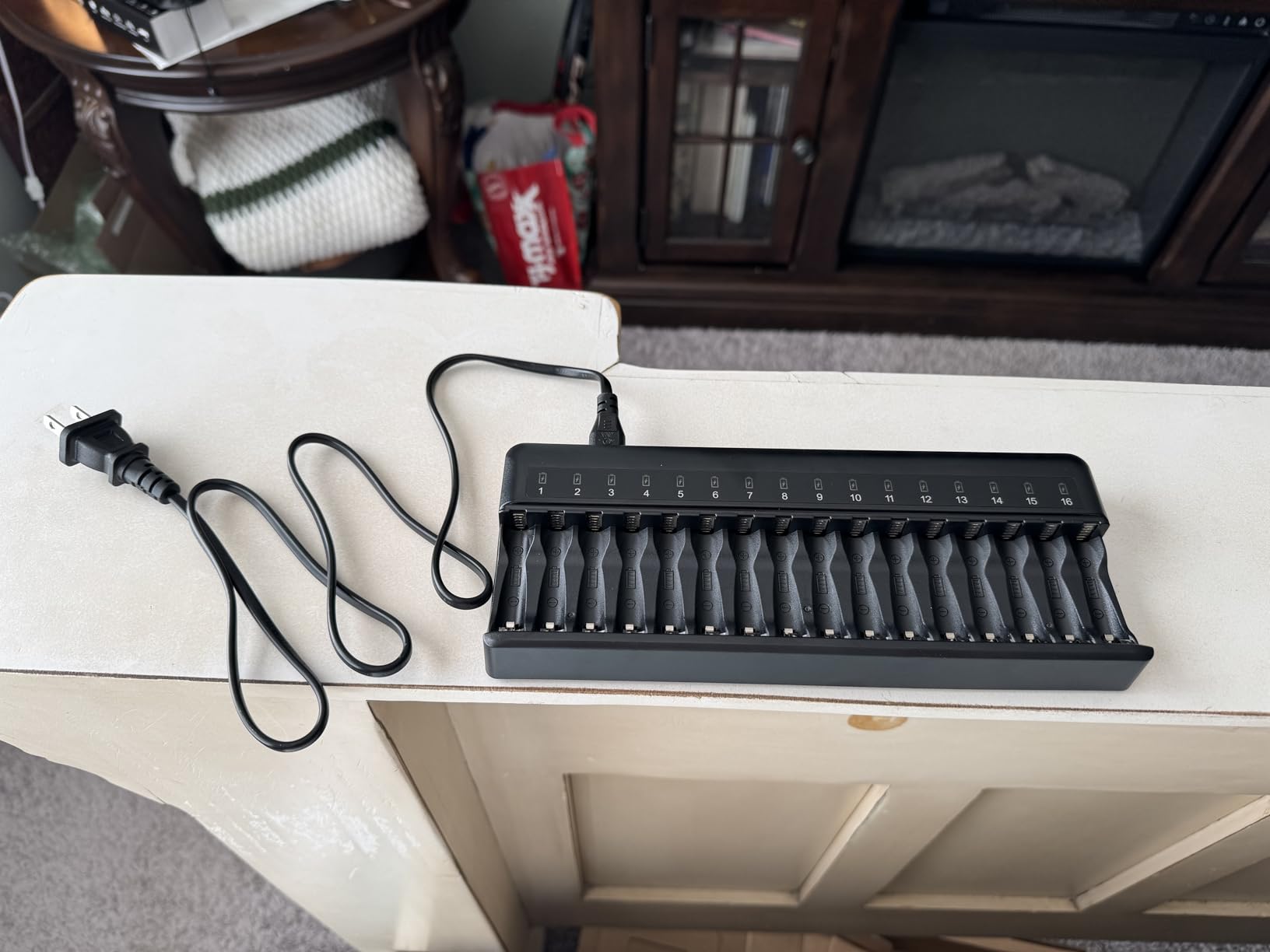 BONAI AA AAA Battery Charger 16 Bay for NiMH Rechargeable Batteries Independent Control with LED Light and Standard American AC Charging Plug customer photo 1