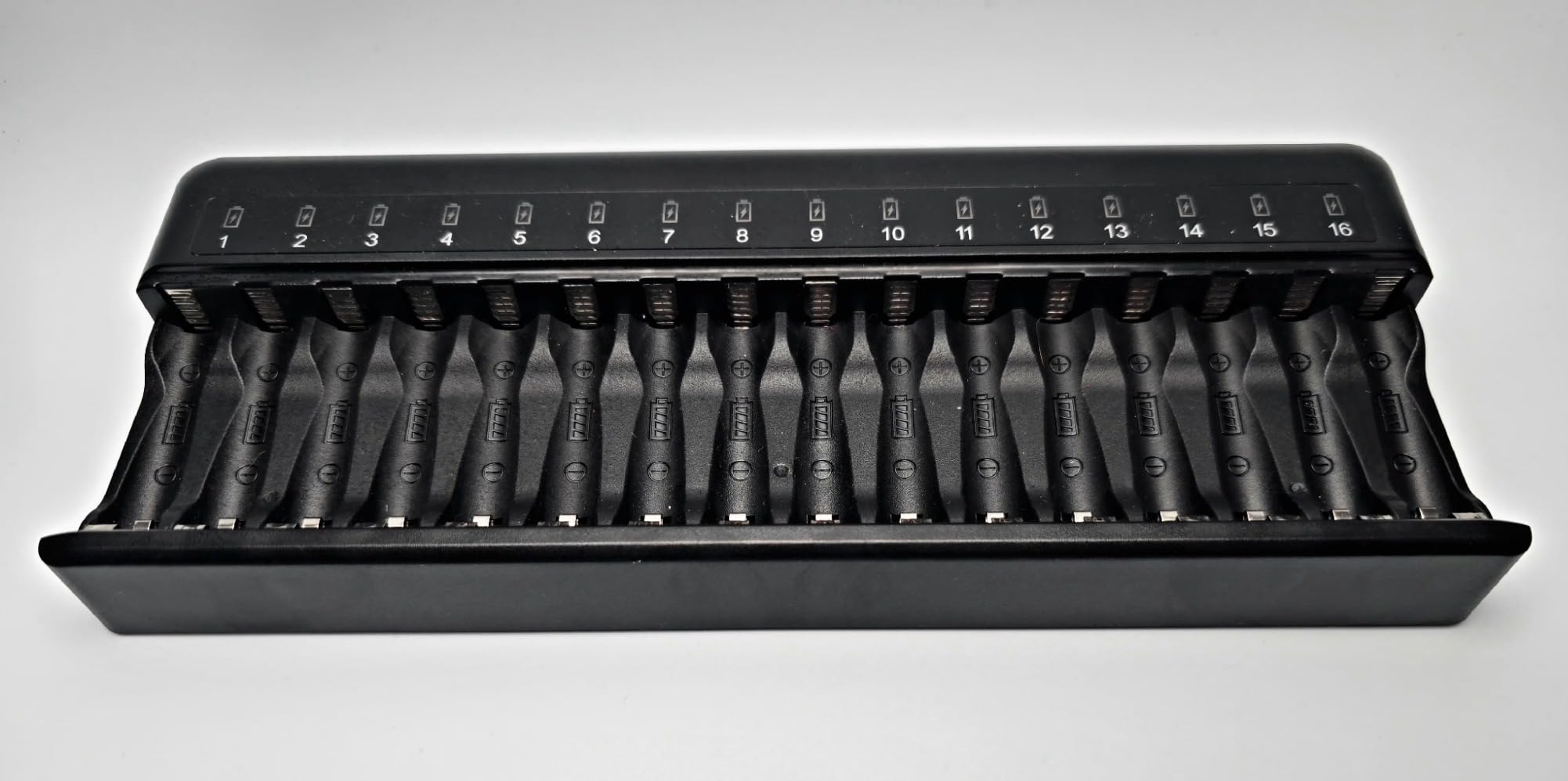BONAI AA AAA Battery Charger 16 Bay for NiMH Rechargeable Batteries Independent Control with LED Light and Standard American AC Charging Plug customer photo 2