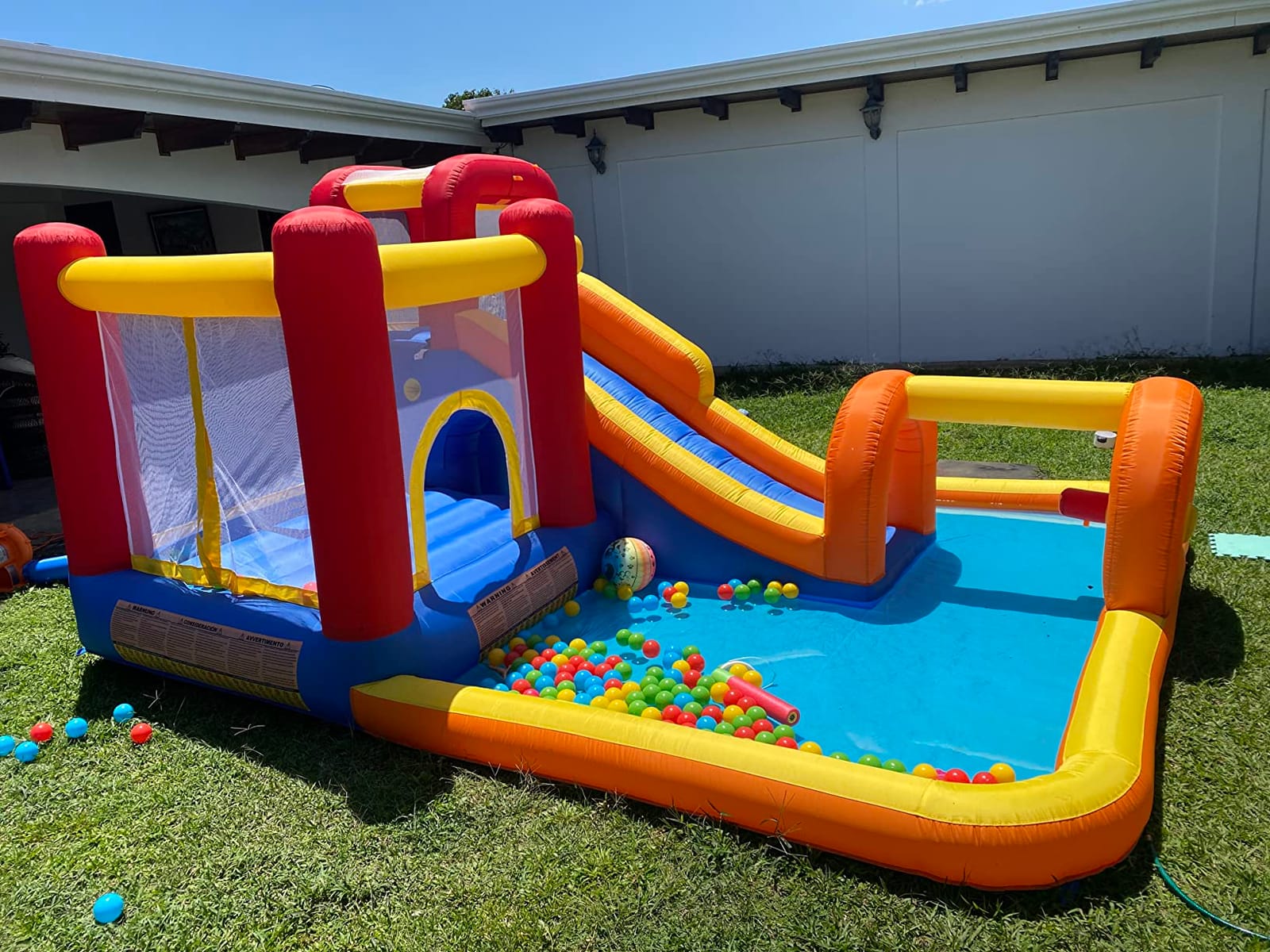 Baralir Inflatable Bounce House Water Park with Long Water Slide & Large Splash Pool Fits 5 Kids, Endless Fun of Jumping, Sliding, Climbing - Extra Cave and Tunnel Adventure and Water Cannon customer photo 2