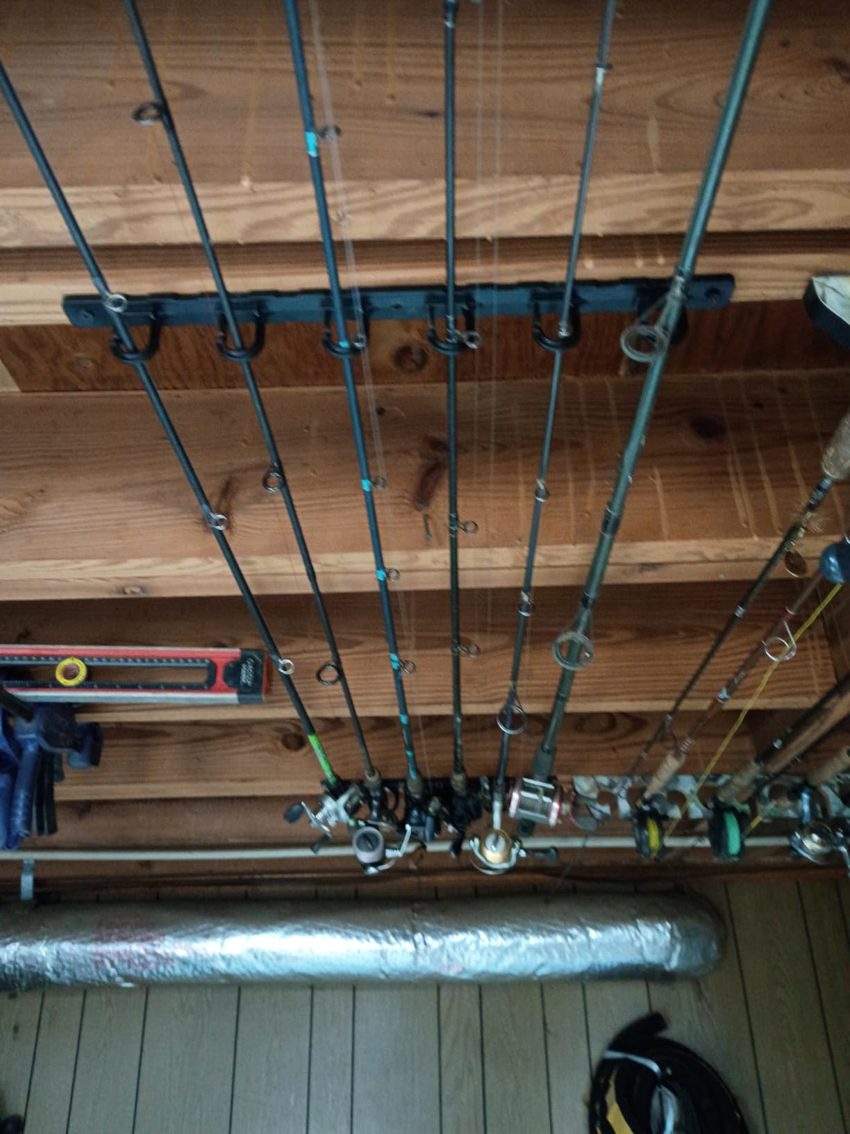 Rush Creek Creations Ceiling Fishing Rod Holder for 6 Rods - Garage Organization and Wall Storage, Horizontal Rack, 6-Rod Capacity, Ceiling, For Garage customer photo 2