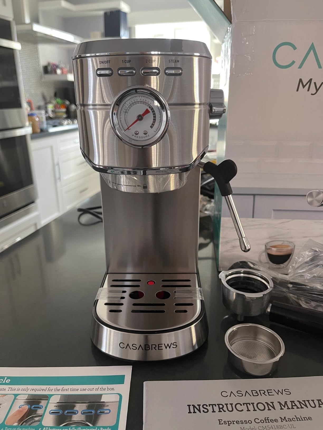 CASABREWS CM5418 Compact Espresso Machine with Milk Frothing Steam Wand customer photo 1